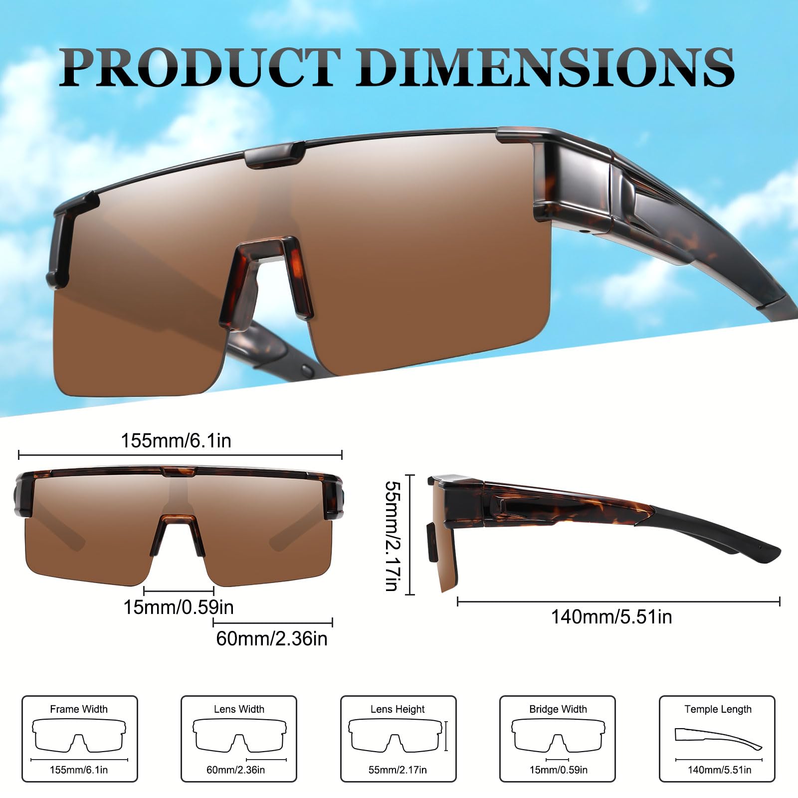 HAOLOTA Cycling Sunglasses Over Glasses Men SG0191