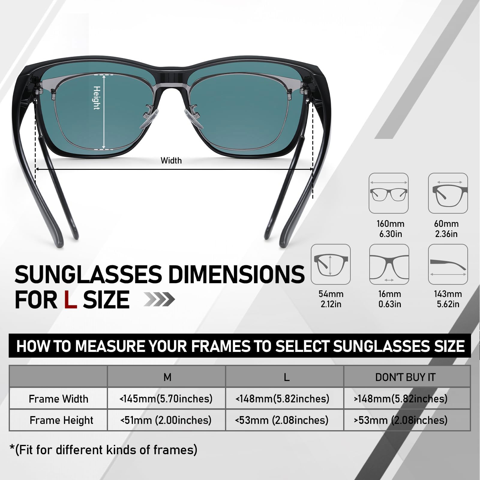 HAOLOTA Square Oversized Over Sunglasses Men SG0174L