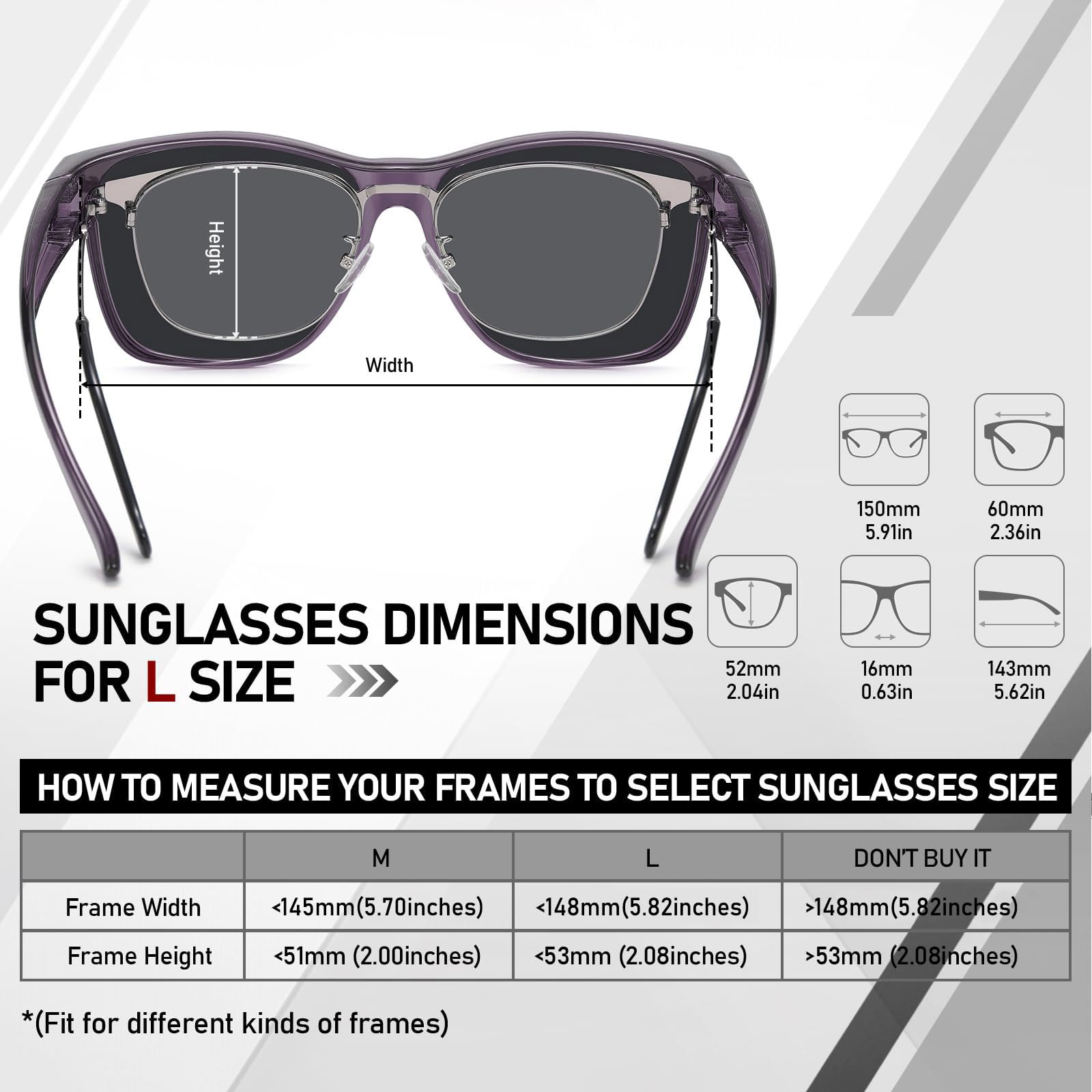 HAOLOTA Square Oversized Over Sunglasses Men SG0174L