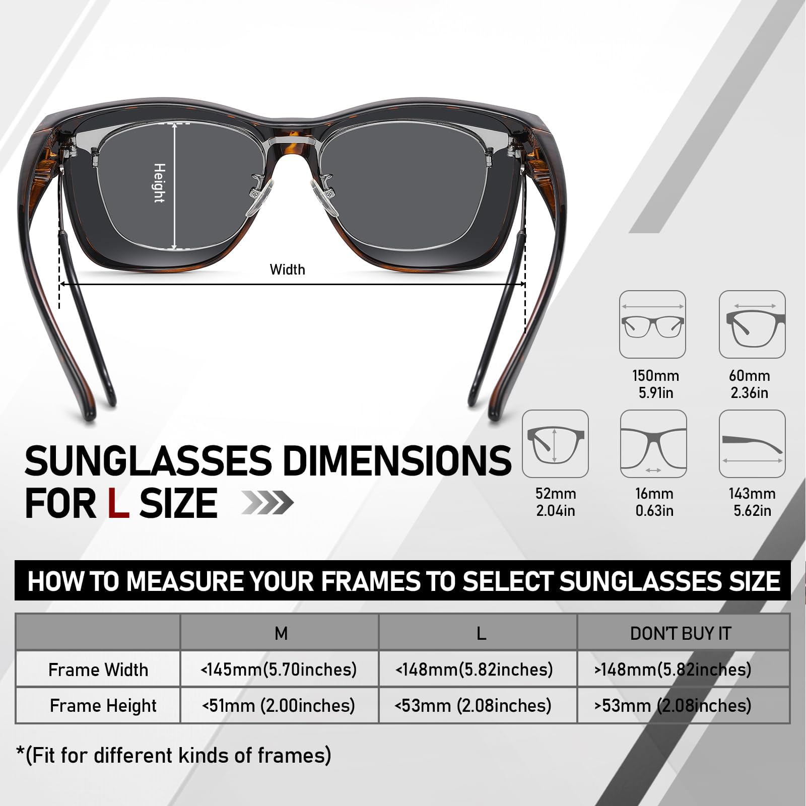 HAOLOTA Square Oversized Over Sunglasses Men SG0174L