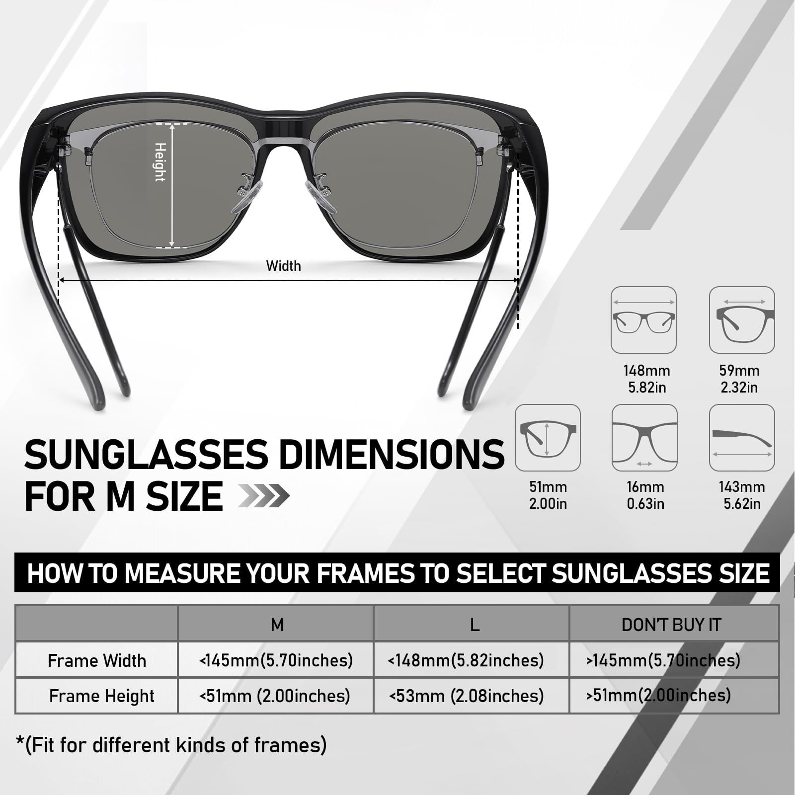 HAOLOTA Square Shades Fit-Over Sunglasses Men SG0174M