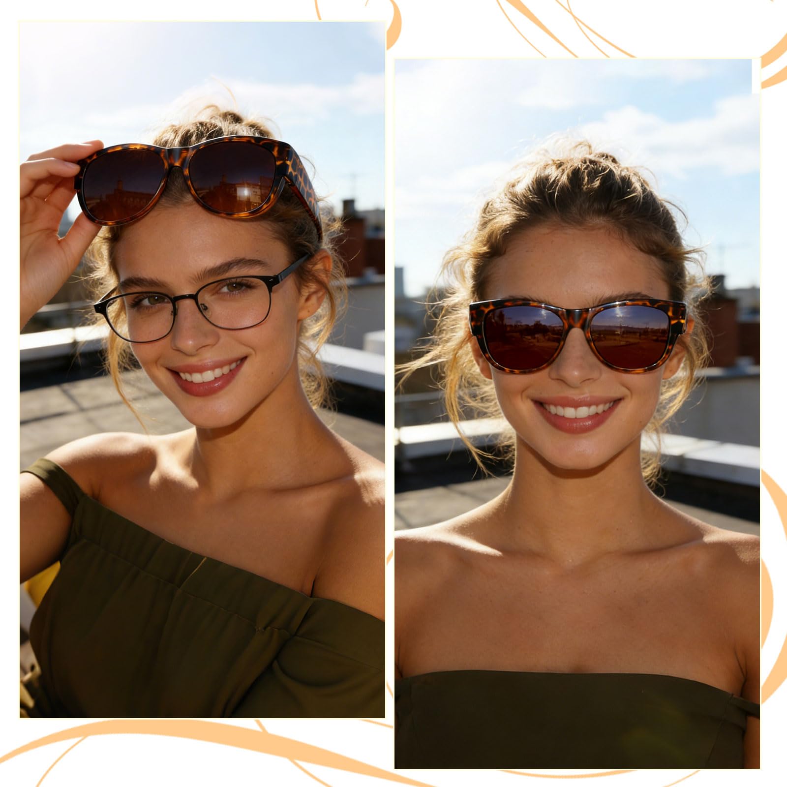 HAOLOTA Cat Eye Sunglasses Over Glasses Women SG0173