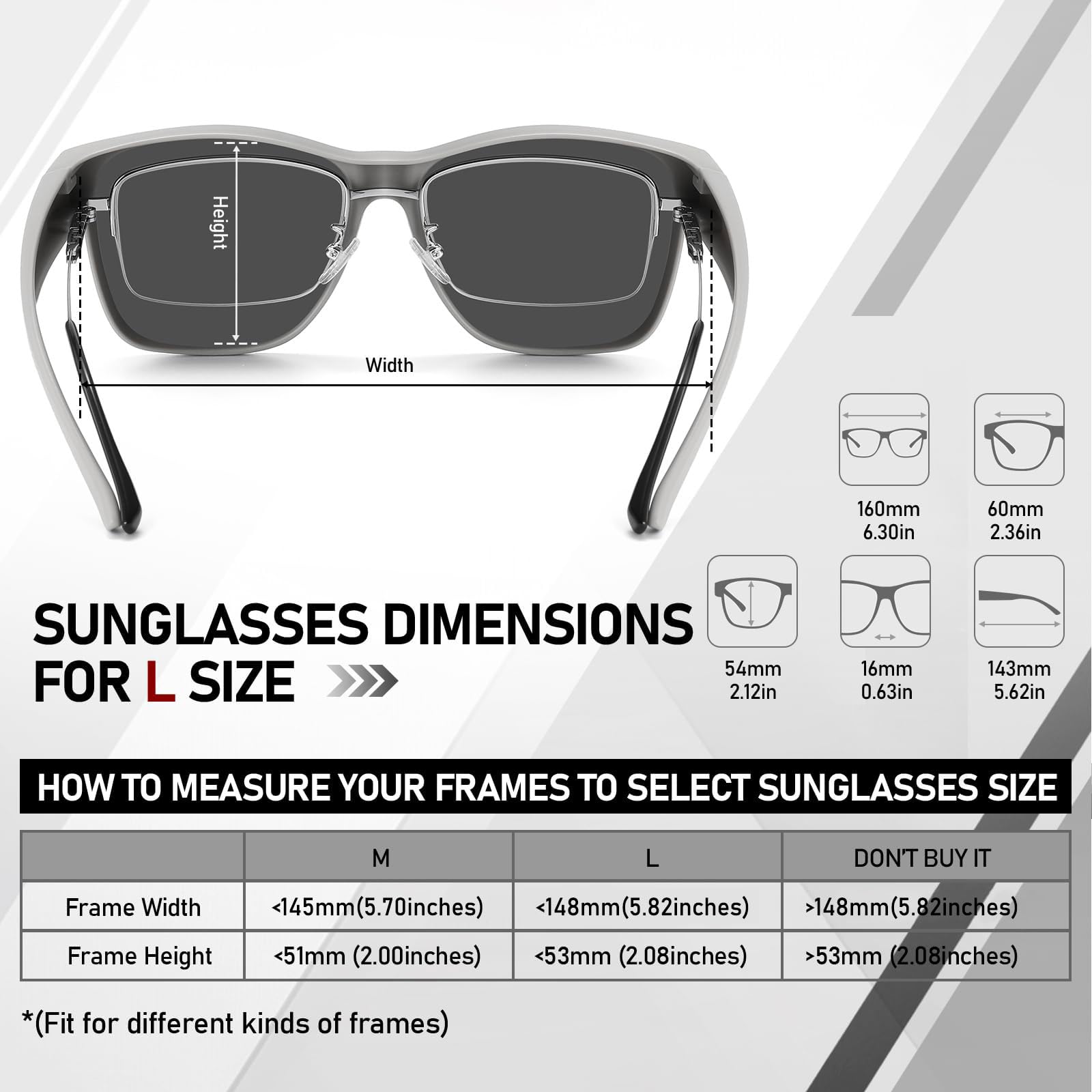 HAOLOTA Square Oversized Over Sunglasses Men SG0174L