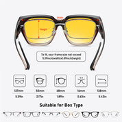 HAOLOTA Square Fit over Night Vision Driving Glasses NV0512