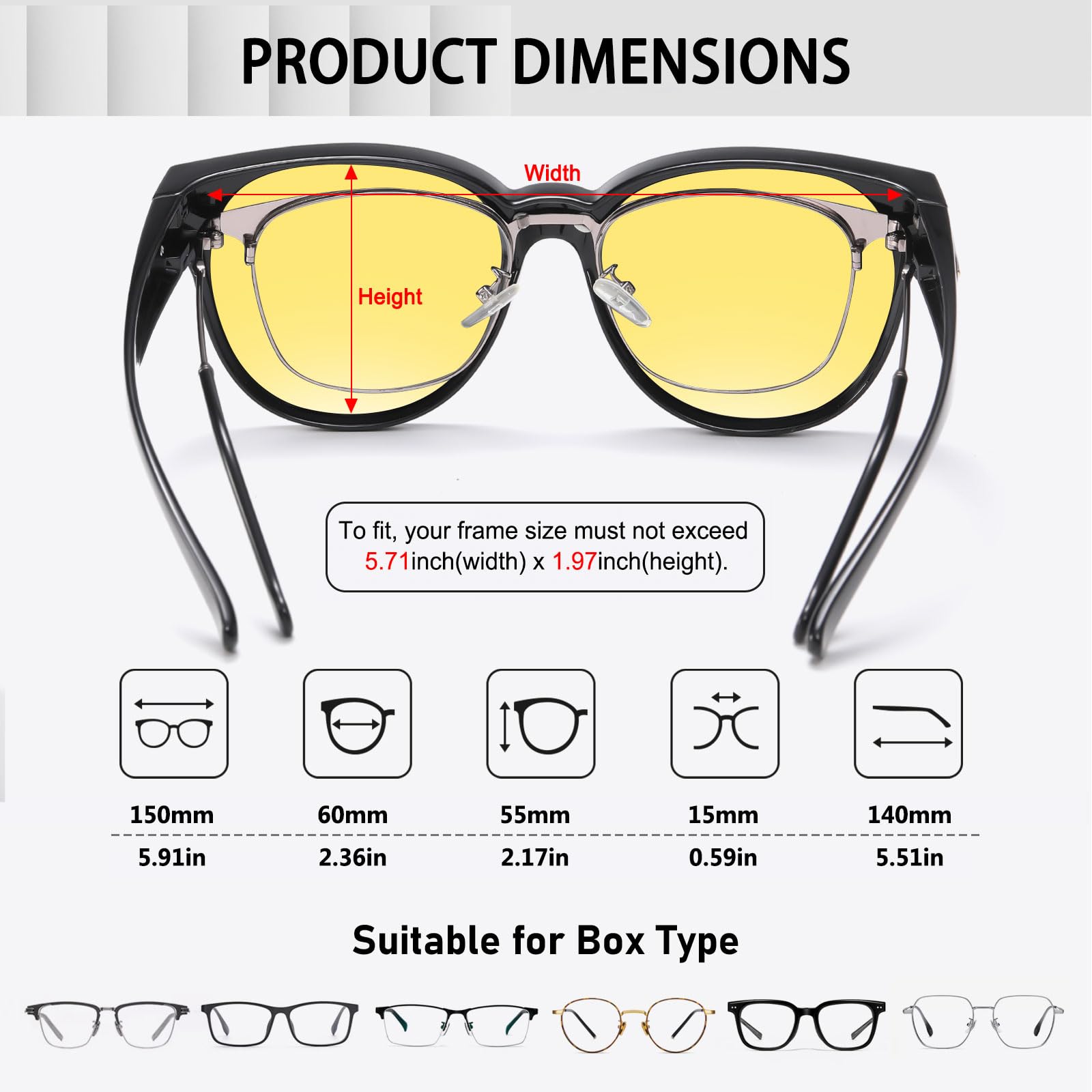 HAOLOTA Cat Eye Night Driving Over Glasses Women NV0189