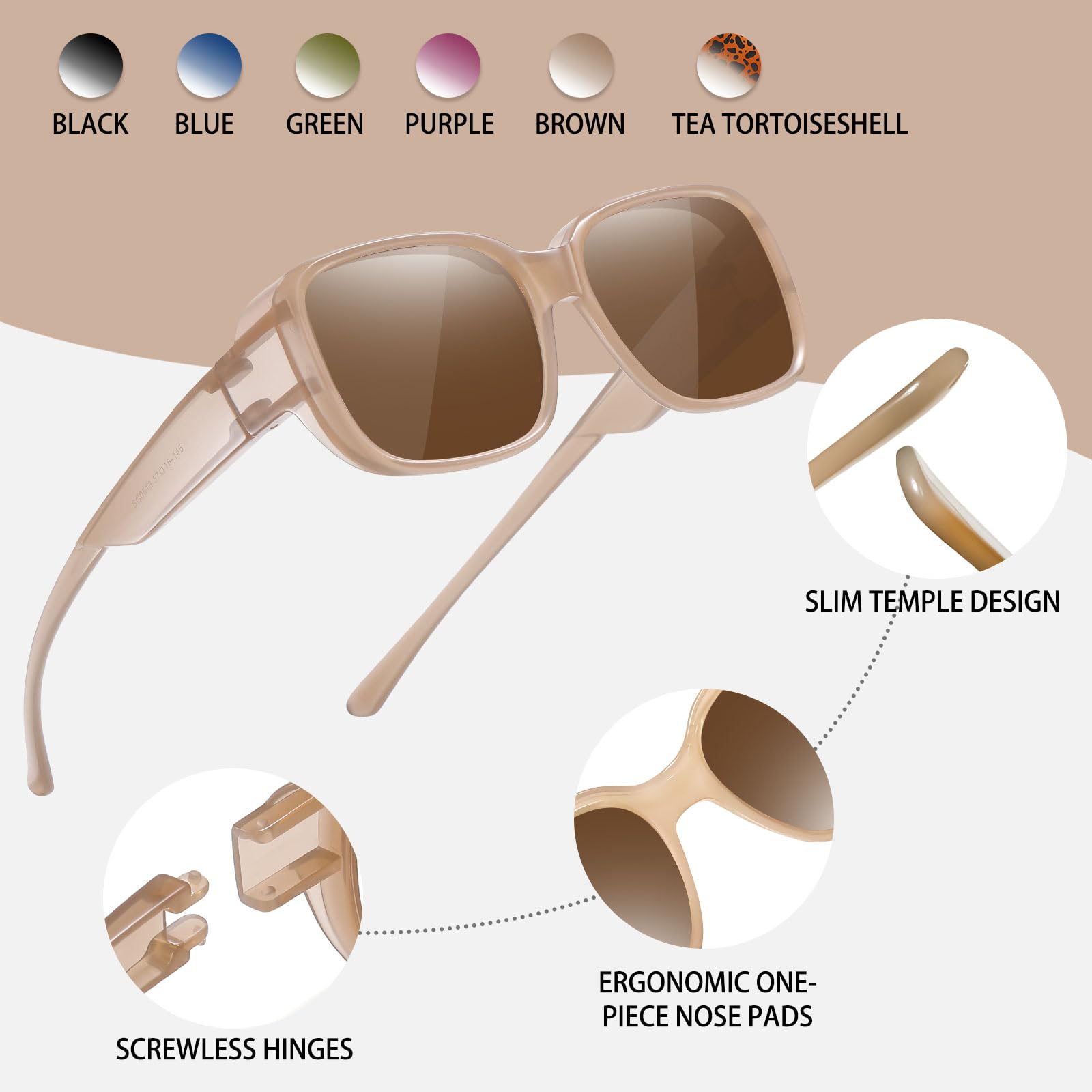 HAOLOTA Small Sunglasses Over Glasses Women SG0513