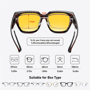 HAOLOTA Square Fit over Night Vision Driving Glasses NV0512