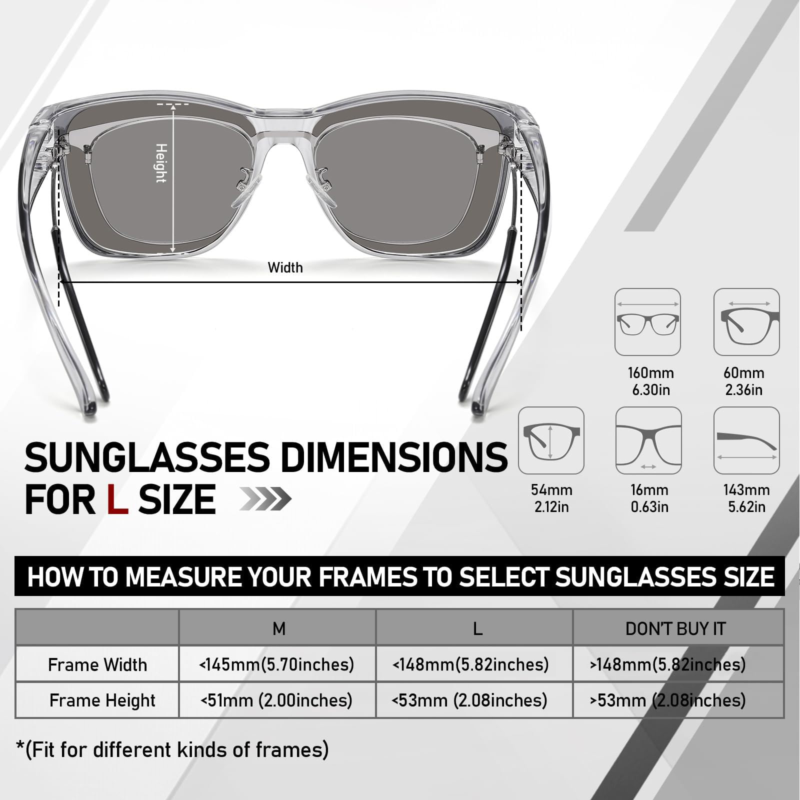 HAOLOTA Square Oversized Over Sunglasses Men SG0174L