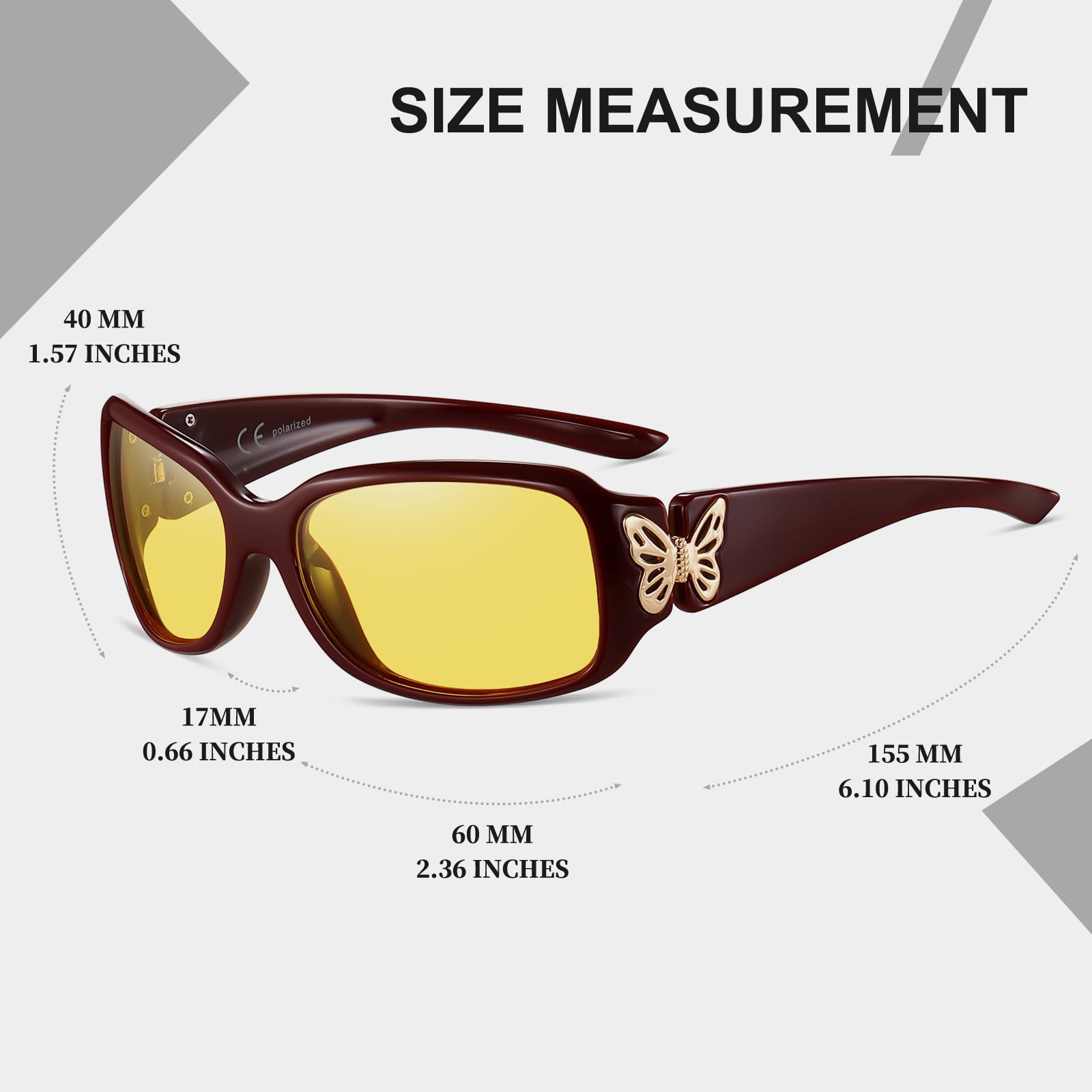 HAOLOTA Butterfly Night Driving Glasses Women NV0012