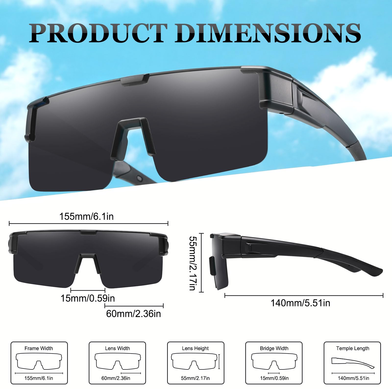 HAOLOTA Cycling Sunglasses Over Glasses Men SG0191