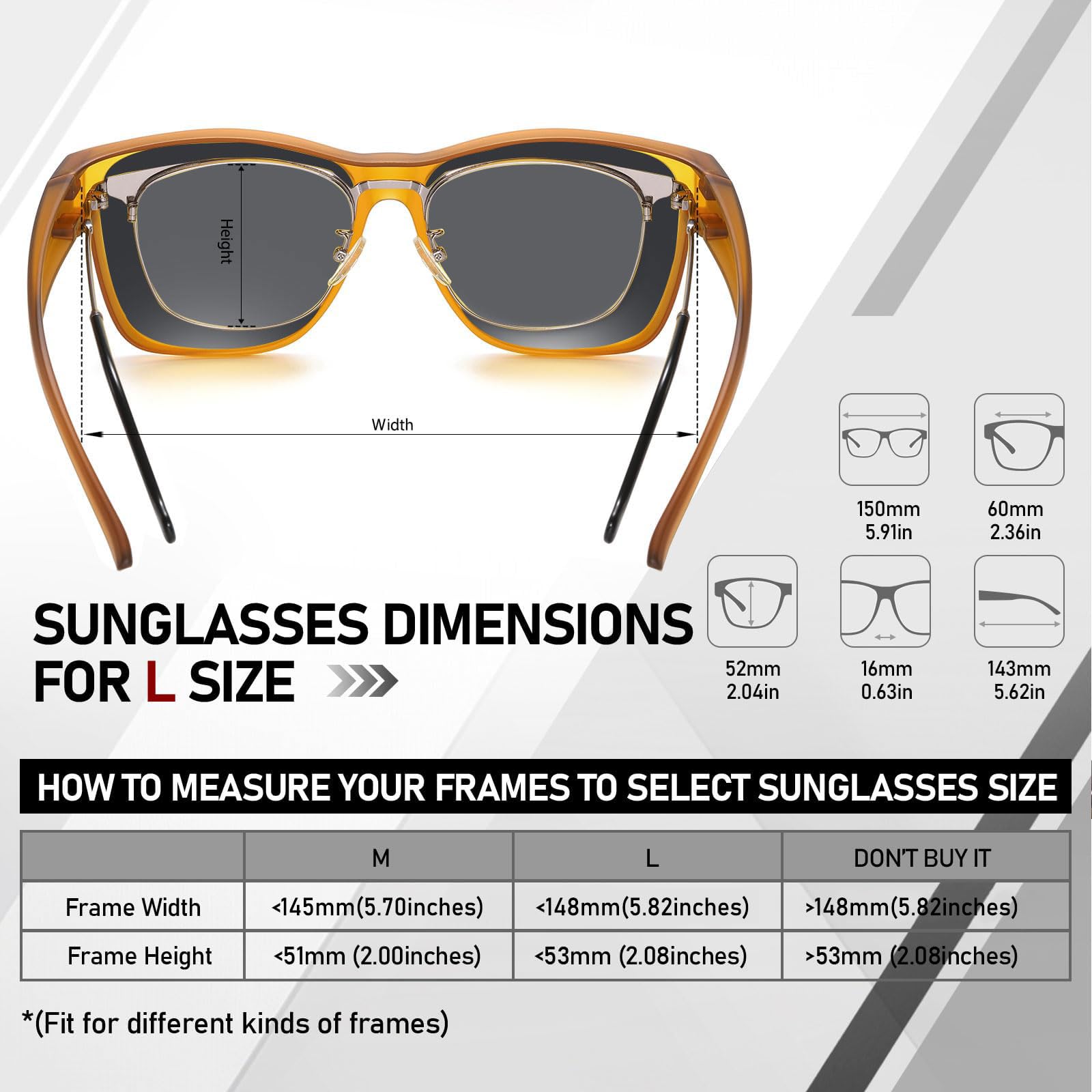HAOLOTA Square Oversized Over Sunglasses Men SG0174L