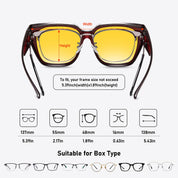 HAOLOTA Square Fit over Night Vision Driving Glasses NV0512
