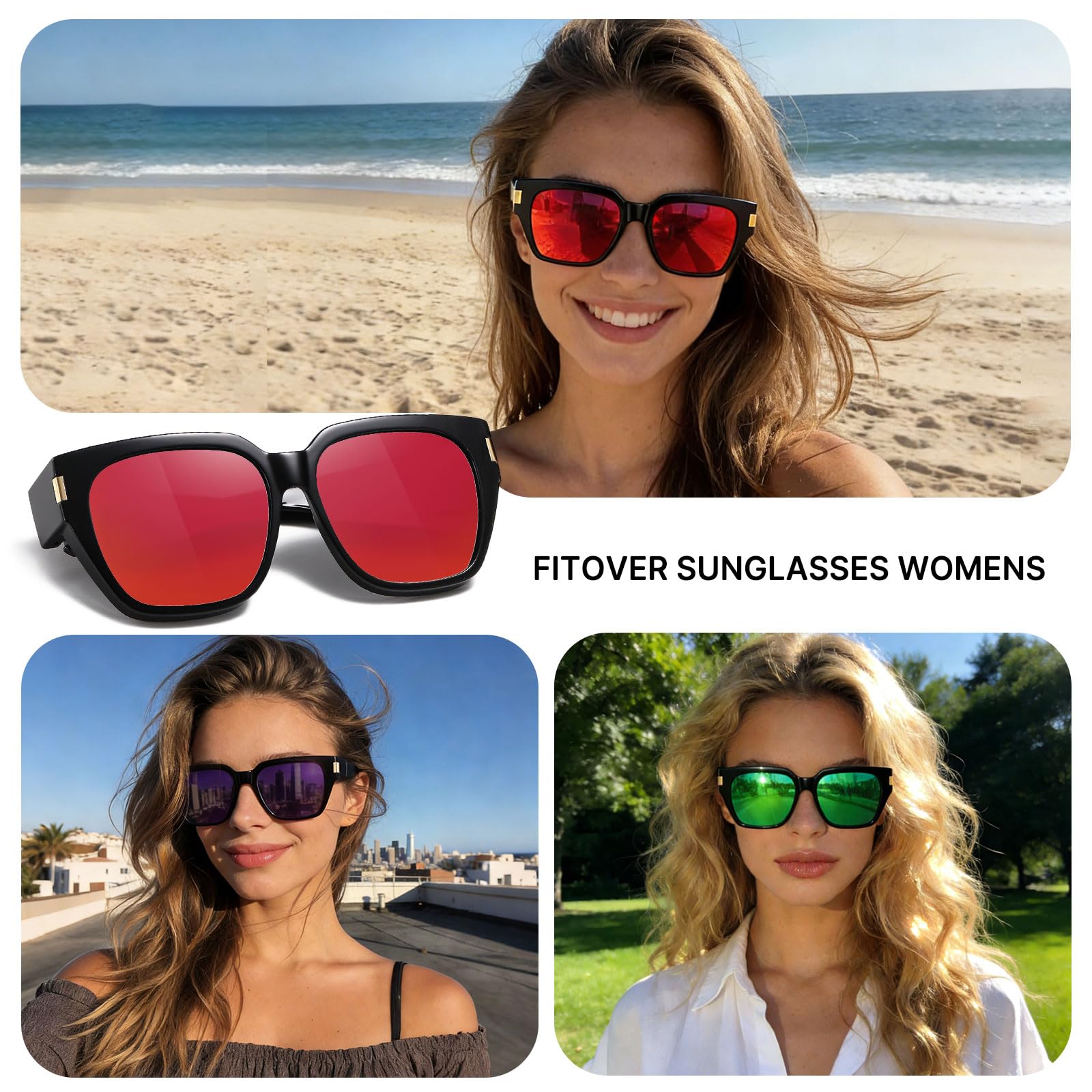 HAOLOTA Square Shapes Fit-Over Sunglasses SG0512