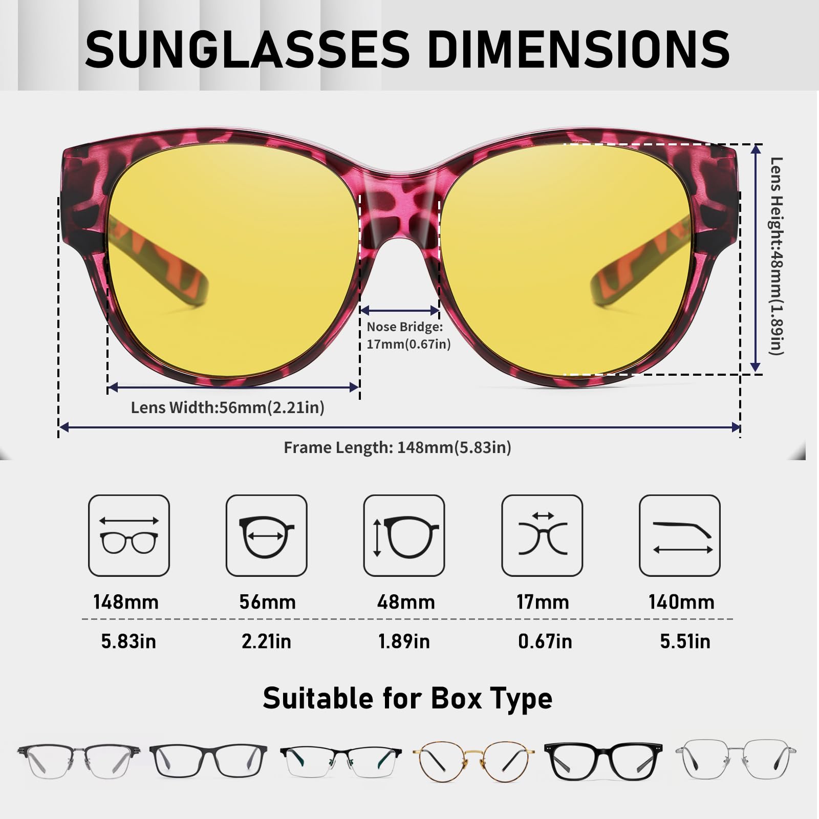 HAOLOTA Night Driving Glasses Over Glasses Women NV0179