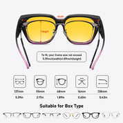 HAOLOTA Square Fit over Night Vision Driving Glasses NV0512