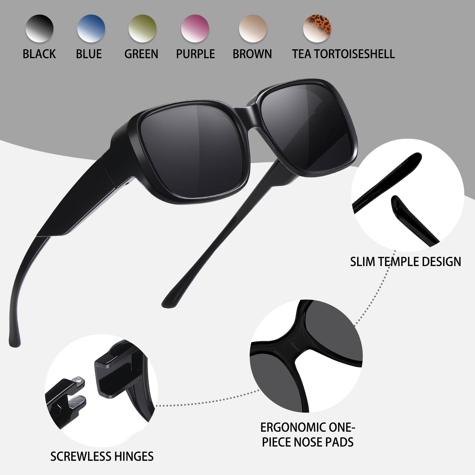 HAOLOTA Small Sunglasses Over Glasses Women SG0513