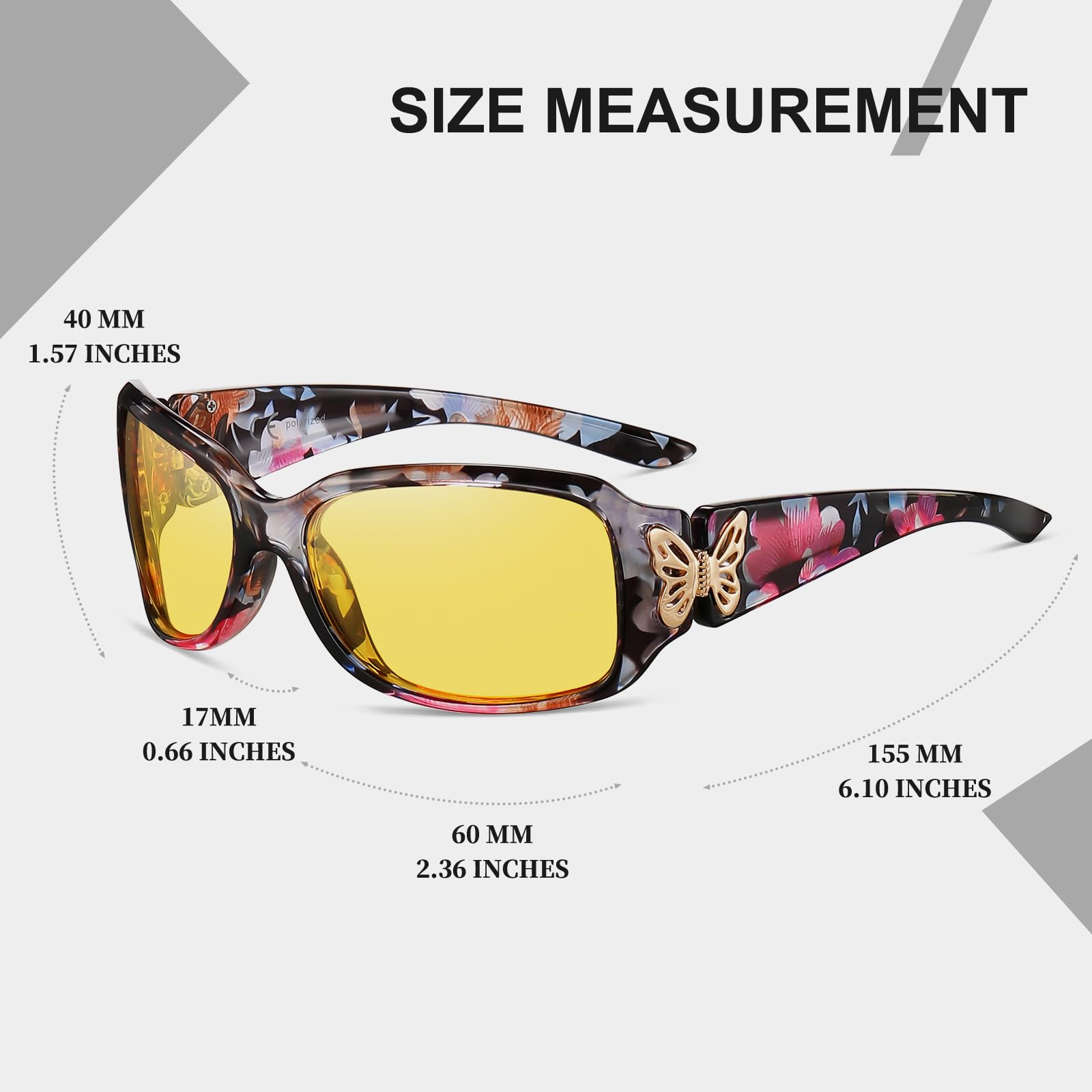 HAOLOTA Butterfly Night Driving Glasses Women NV0012
