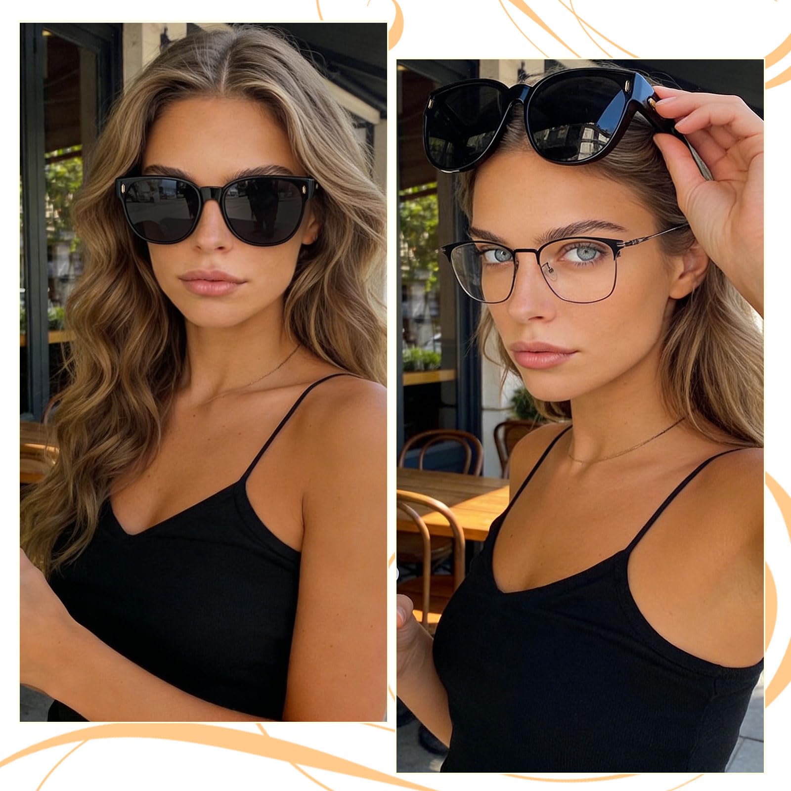 HAOLOTA Cat Eye Sunglasses Over Glasses Women SG0189