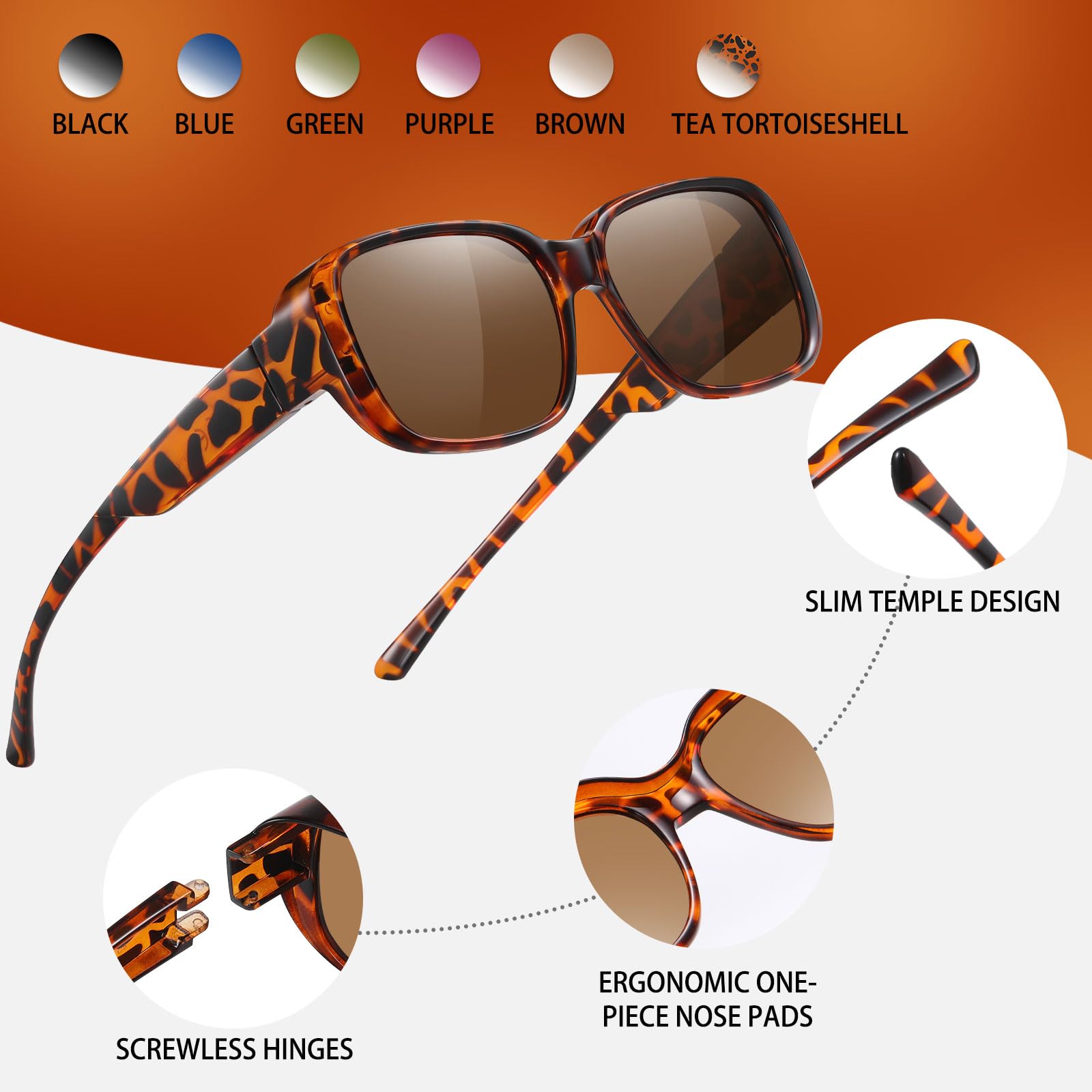 HAOLOTA Small Sunglasses Over Glasses Women SG0513
