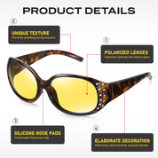 HAOLOTA Rhinestone Night Driving Glasses Women NV0008