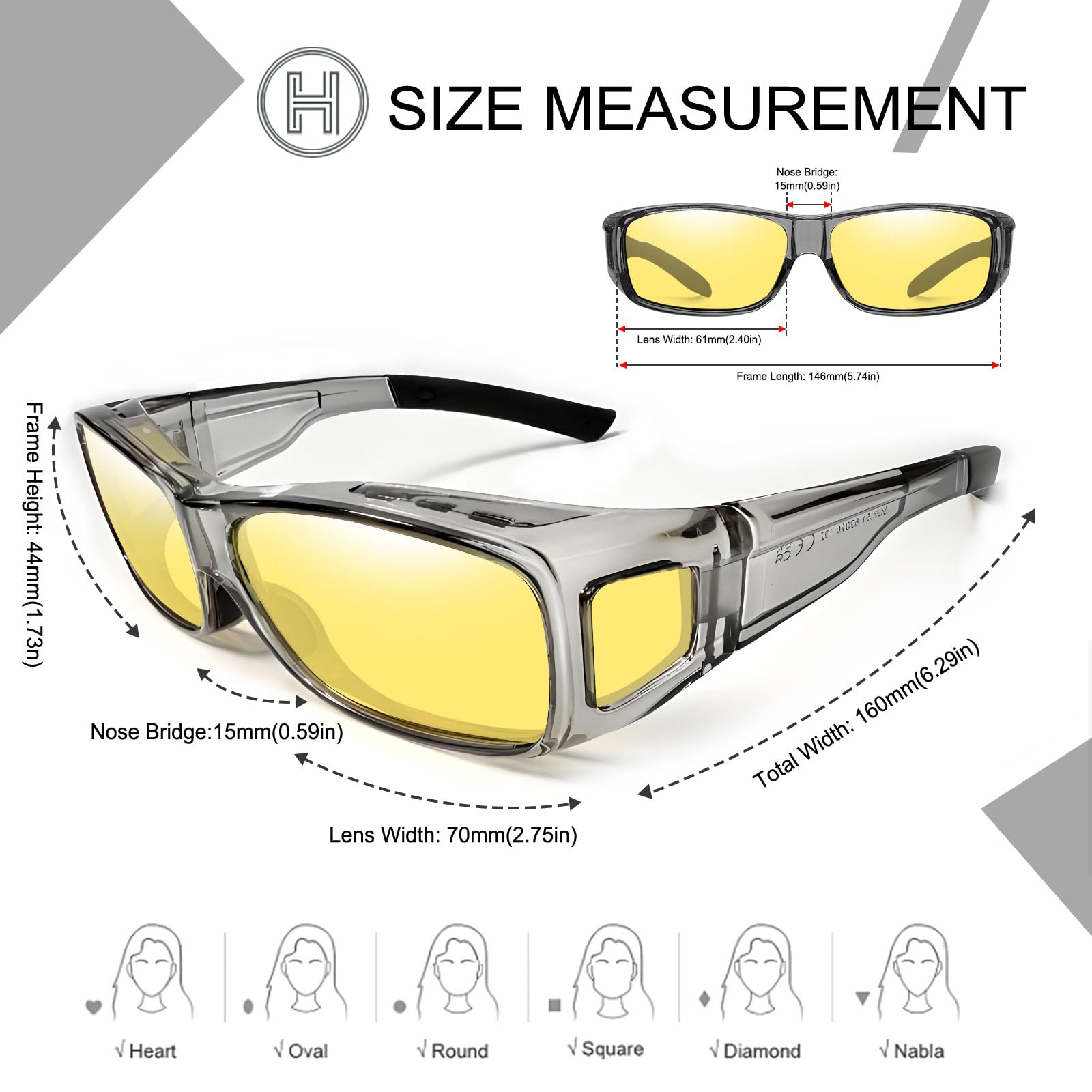 HAOLOTA Night Driving Over Glasses Men Women NV0154