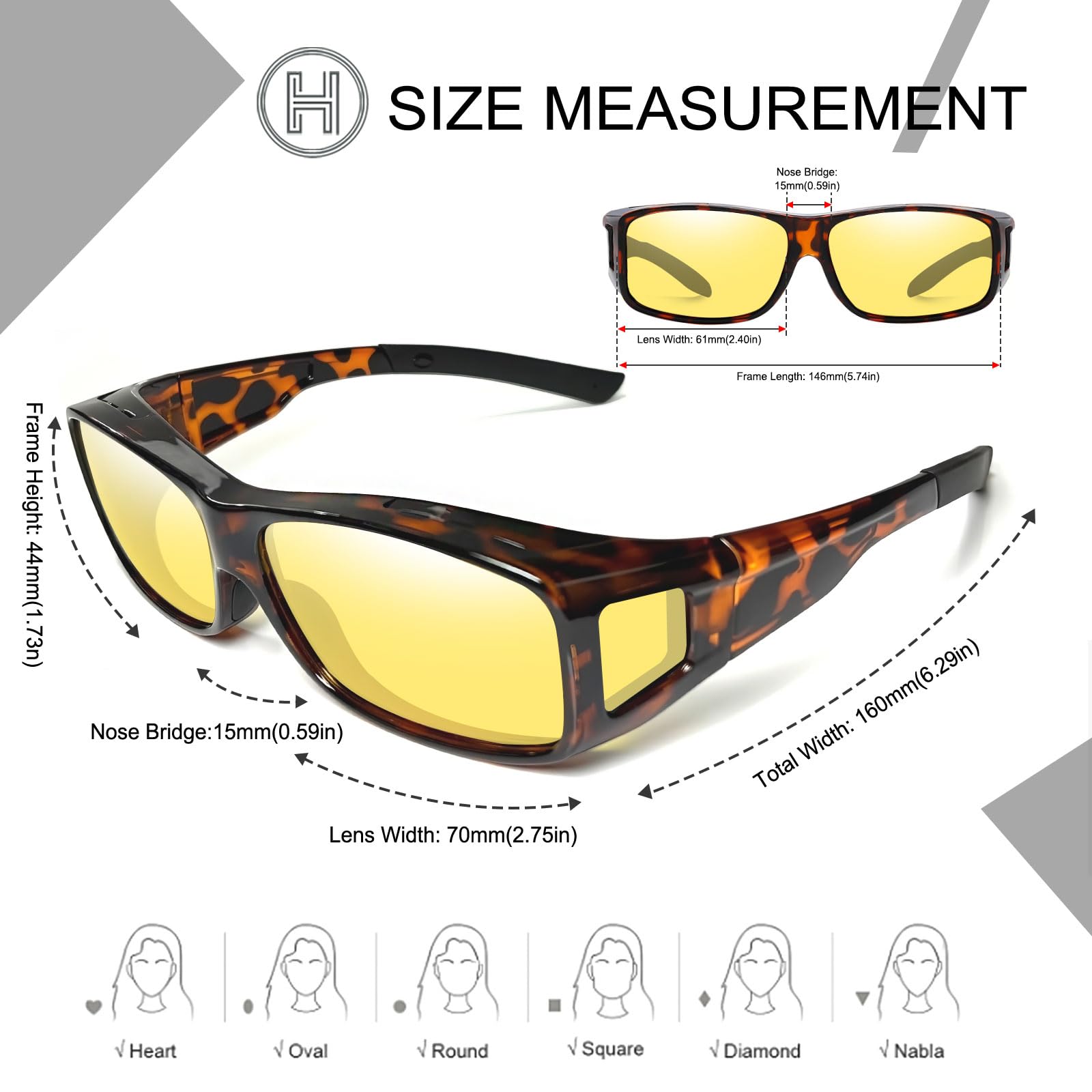 HAOLOTA Night Driving Over Glasses Men Women NV0154