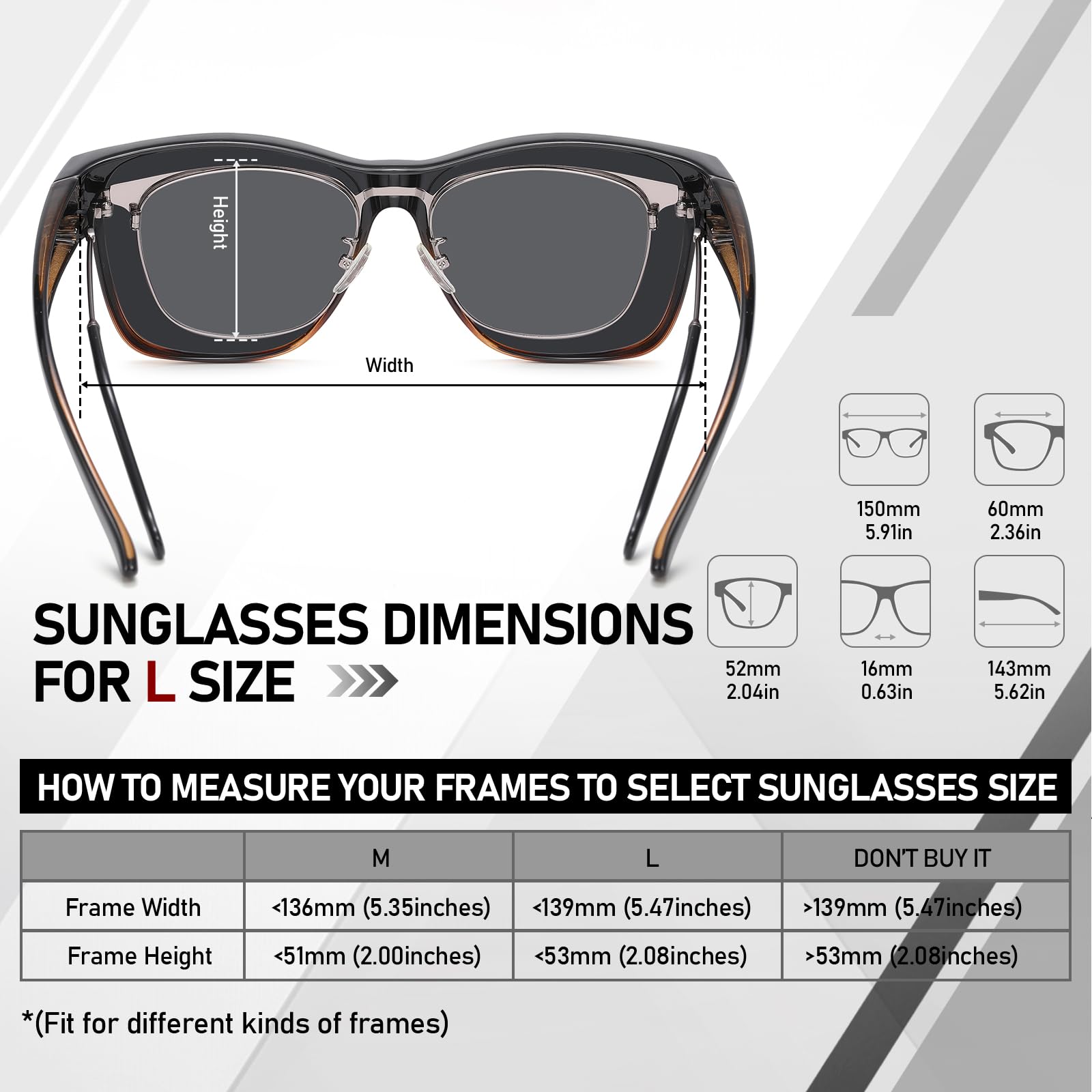 HAOLOTA Square Oversized Over Sunglasses Men SG0174L