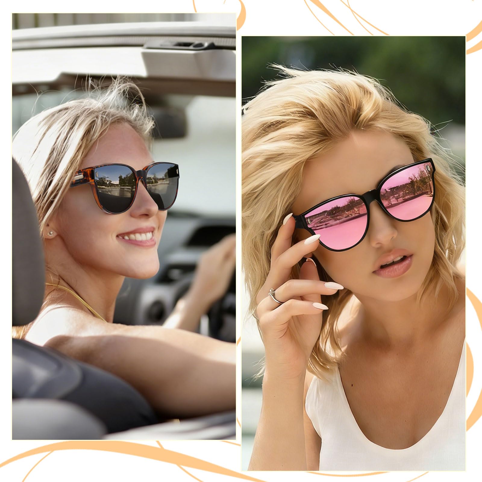 HAOLOTA Cat Eye Sunglasses Over Glasses Women SG0189