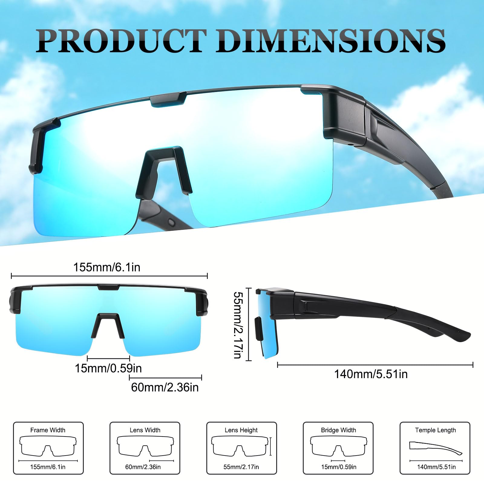 HAOLOTA Cycling Sunglasses Over Glasses Men SG0191