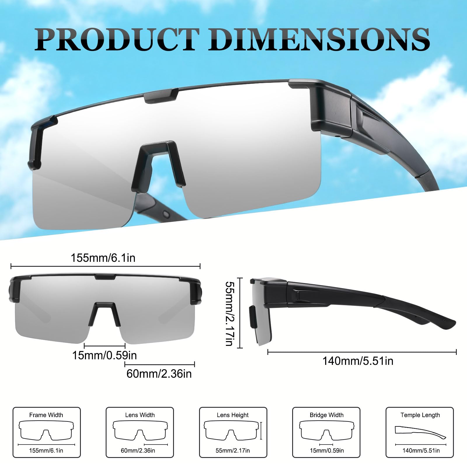 HAOLOTA Cycling Sunglasses Over Glasses Men SG0191