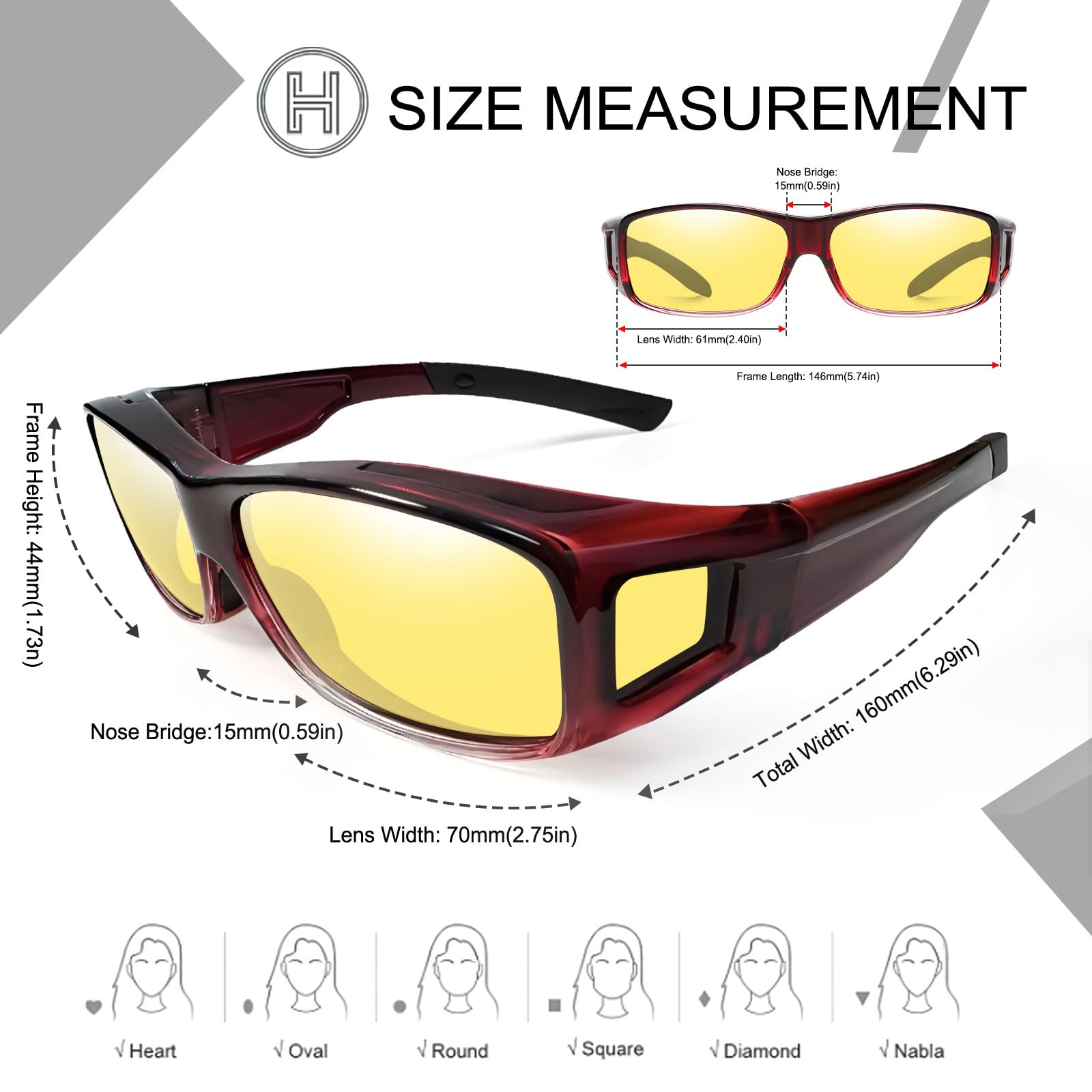HAOLOTA Night Driving Over Glasses Men Women NV0154