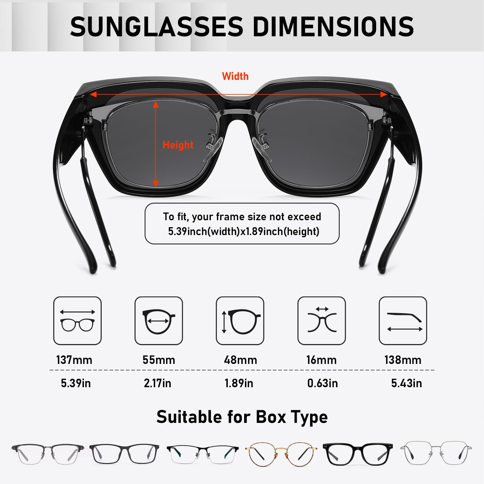 HAOLOTA Square Shapes Fit-Over Sunglasses SG0512
