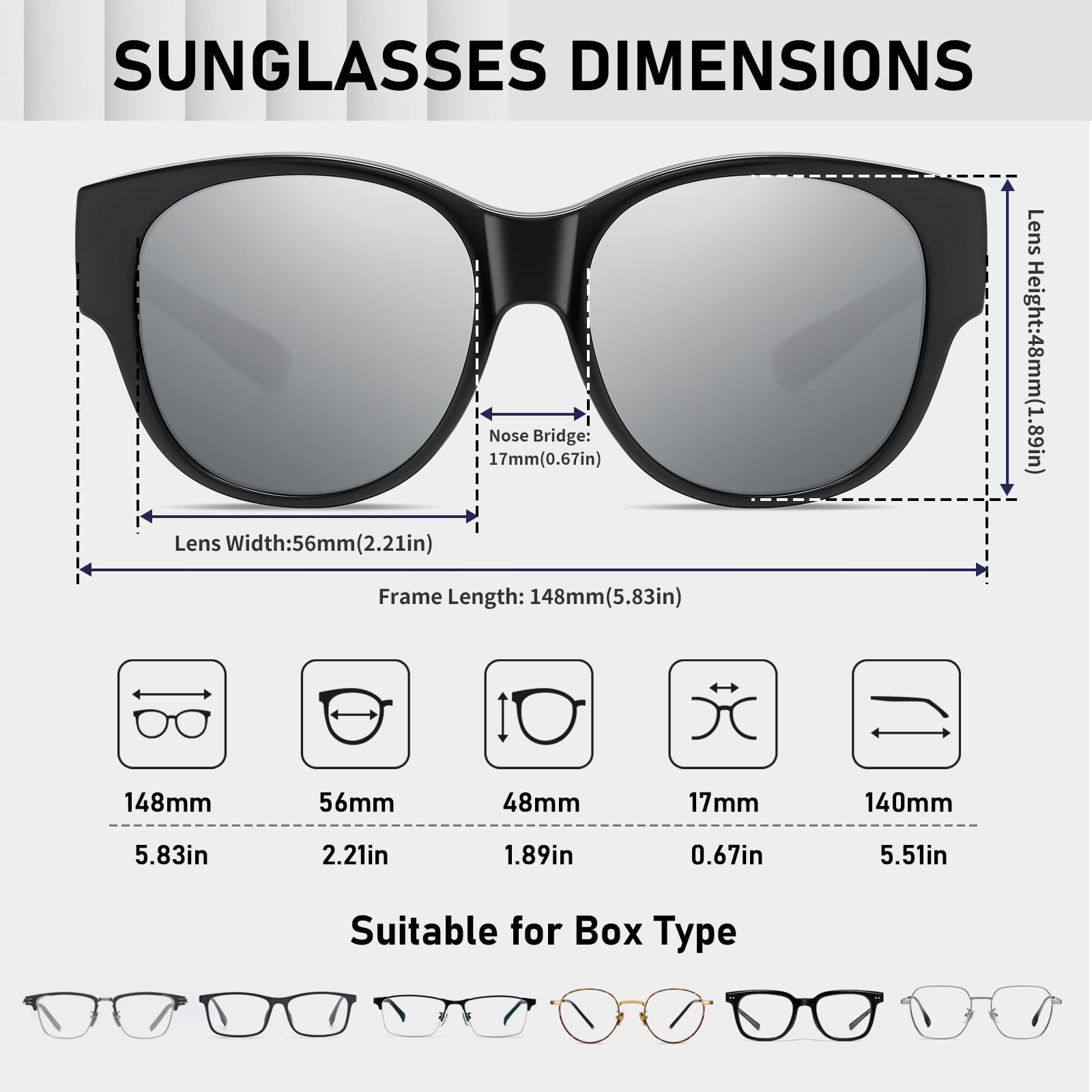 HAOLOTA Cat Eye Sunglasses Over Glasses SG0179