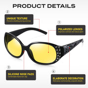 HAOLOTA Rhinestone Night Driving Glasses Women NV0008