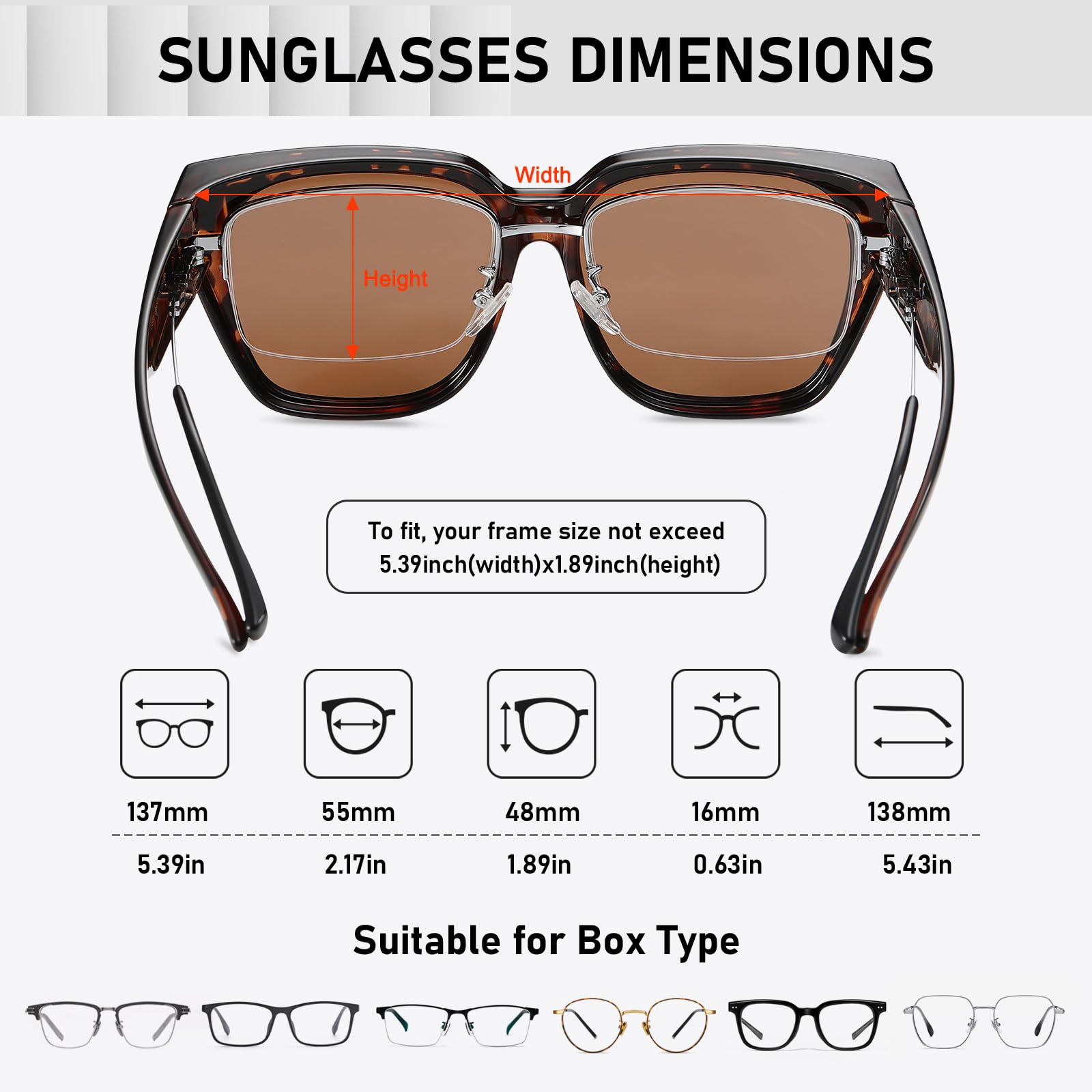 HAOLOTA Square Shapes Fit-Over Sunglasses SG0512