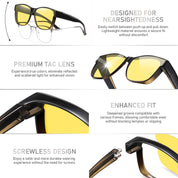 HAOLOTA Square Night Vision Driving Over Glasses NV0174L