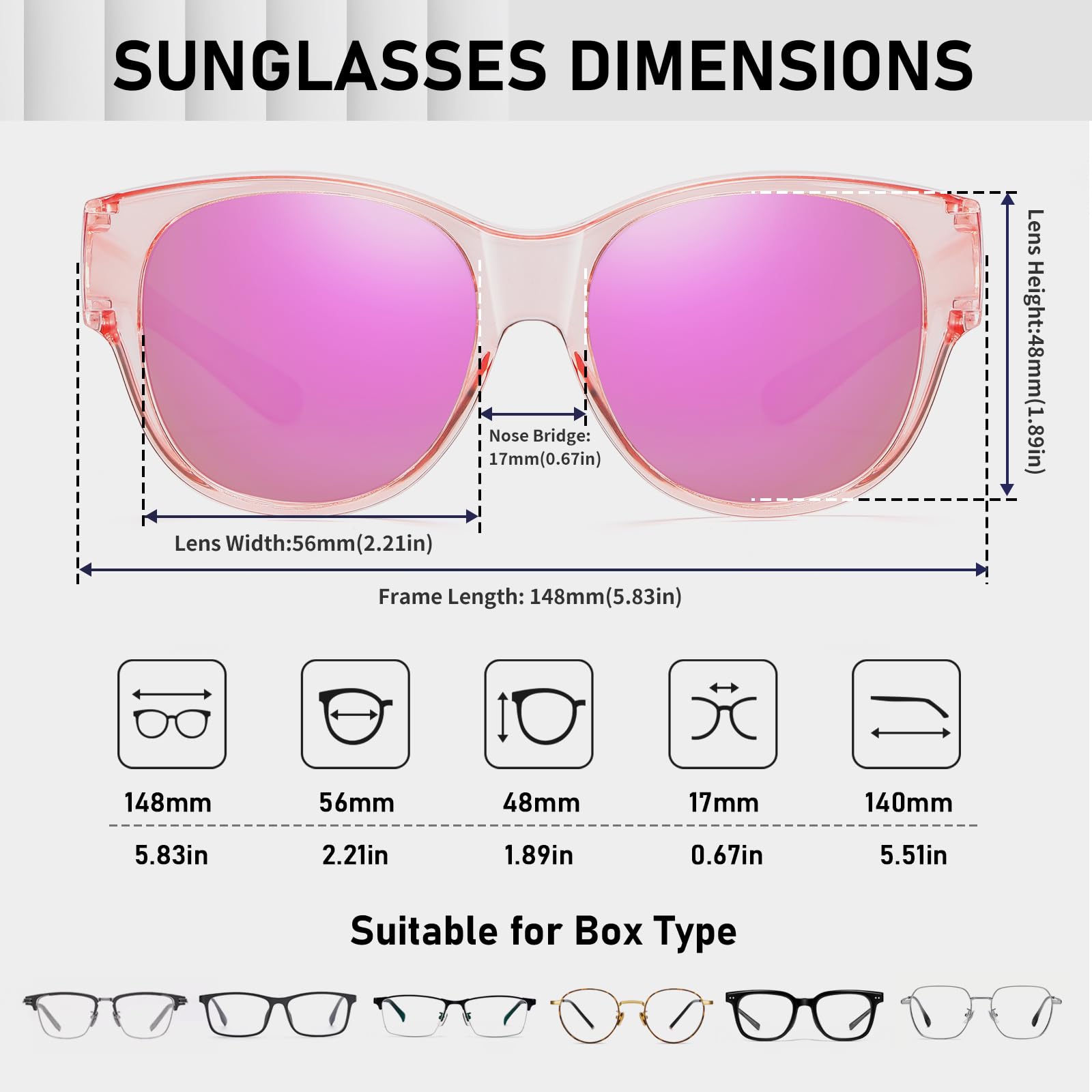 HAOLOTA Cat Eye Sunglasses Over Glasses SG0179