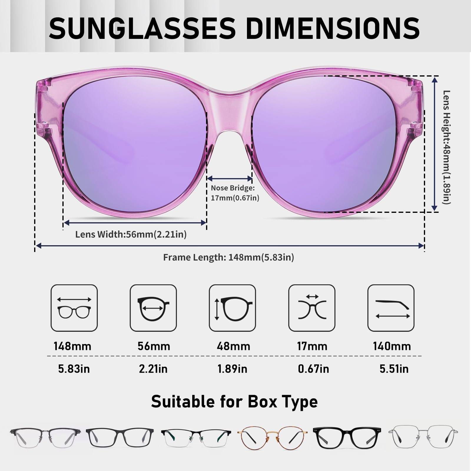 HAOLOTA Cat Eye Sunglasses Over Glasses SG0179