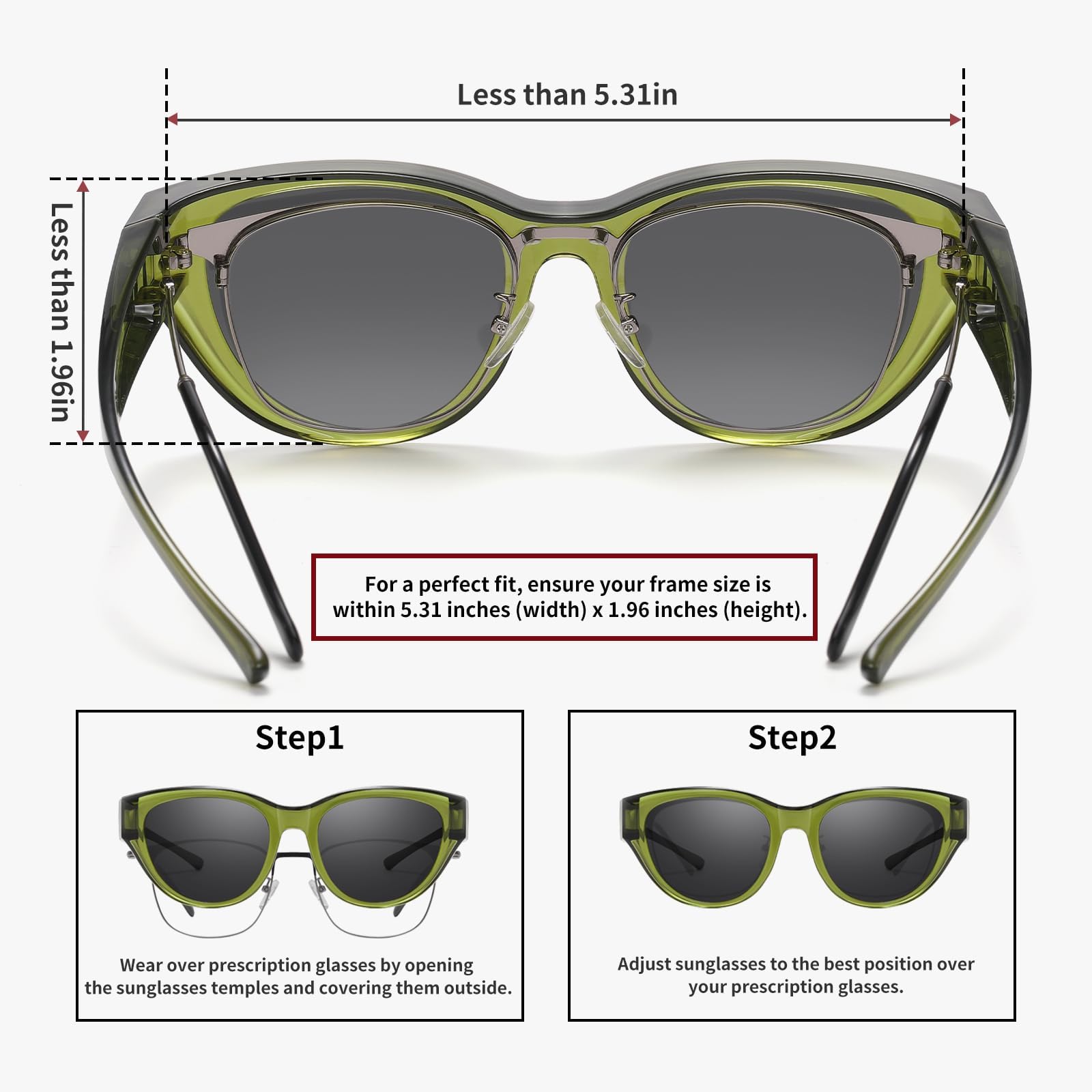 HAOLOTA Small Cat Eye Fit Over Sunglasses Women SG0171