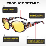 HAOLOTA Rhinestone Night Driving Glasses Women NV0008