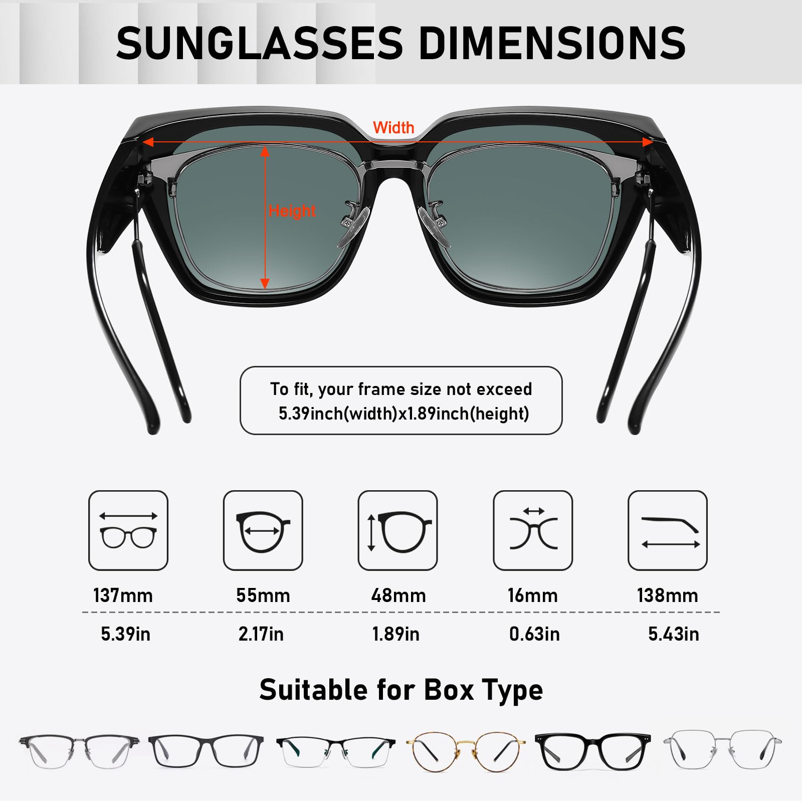 HAOLOTA Square Shapes Fit-Over Sunglasses SG0512