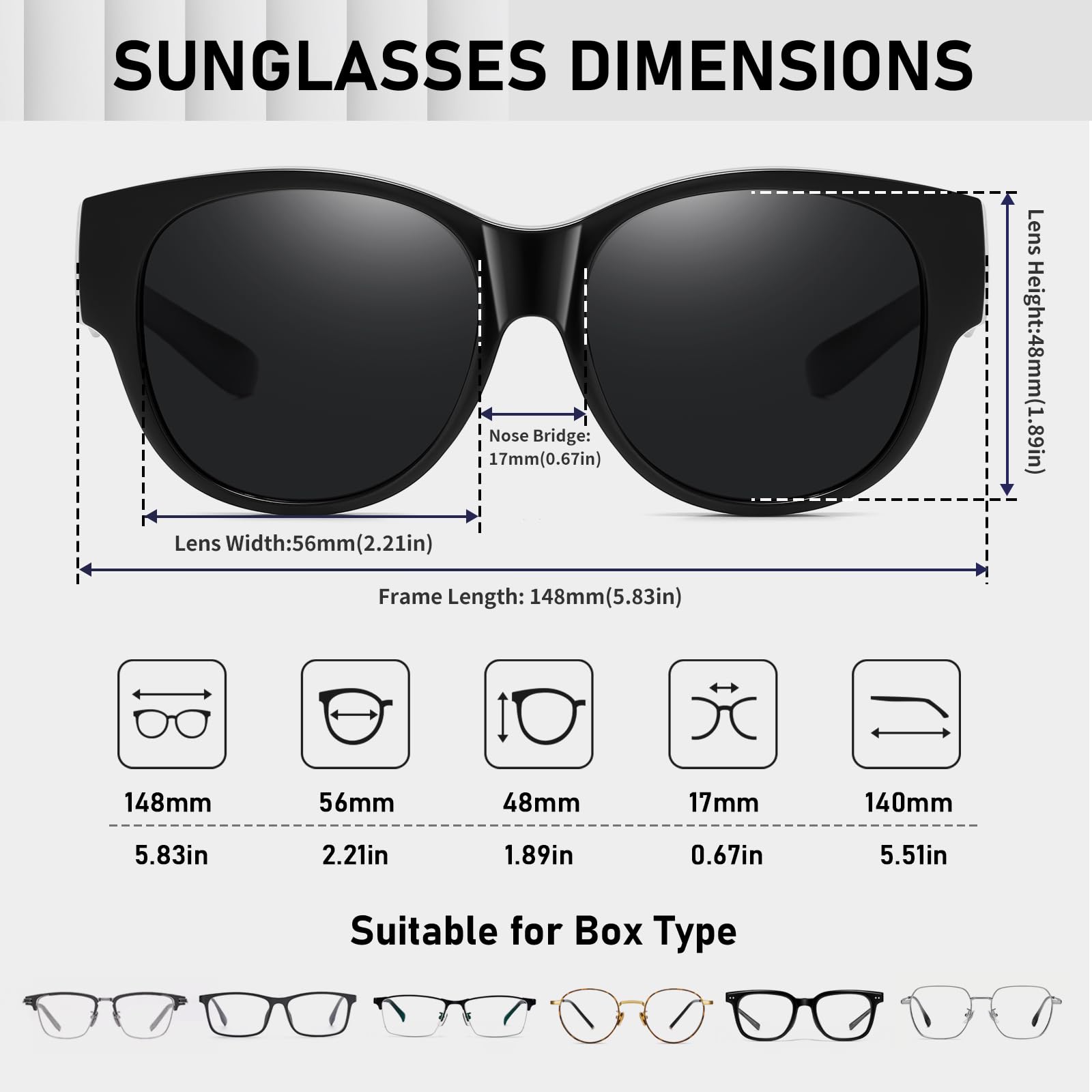 HAOLOTA Cat Eye Sunglasses Over Glasses SG0179