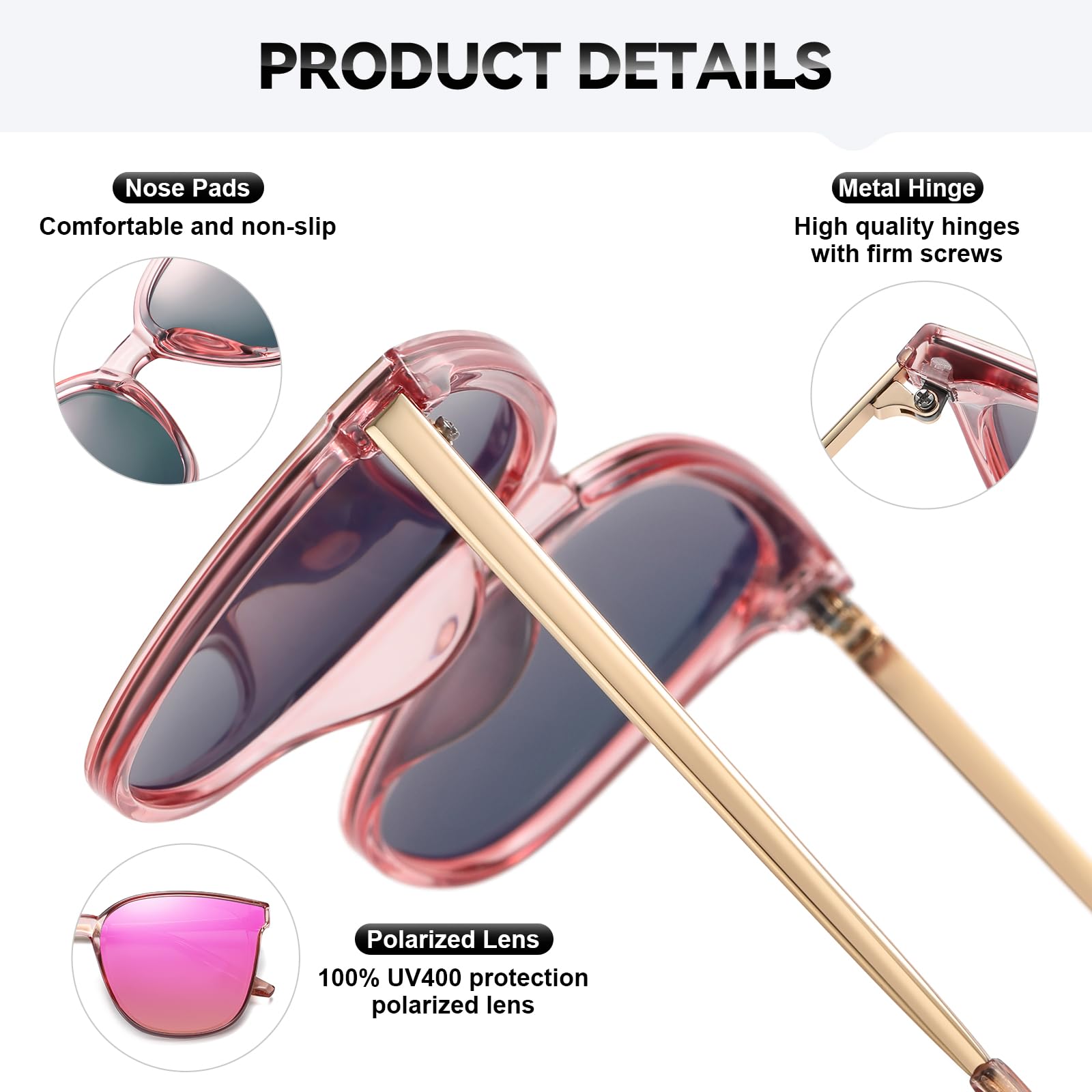 HAOLOTA Metal Frame Cat Eye Sunglasses Women SG1066