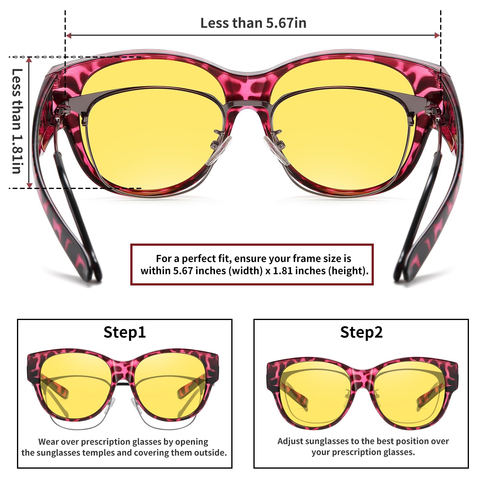 HAOLOTA Night Driving Glasses Over Glasses Women NV0179