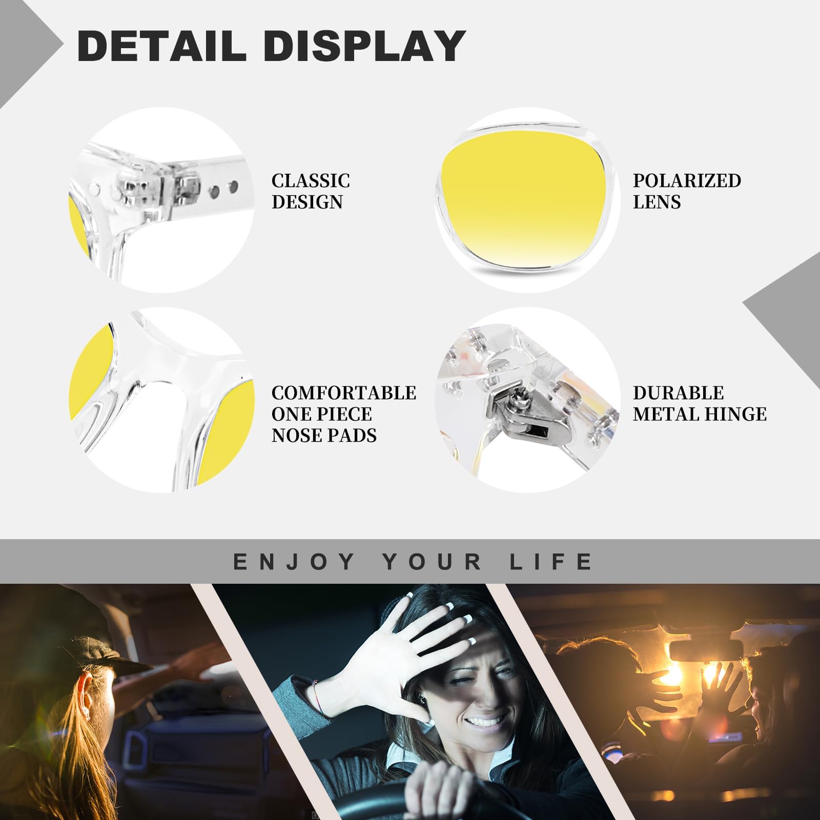 HAOLOTA Anti Glare Night Driving Glasses Women NV8081