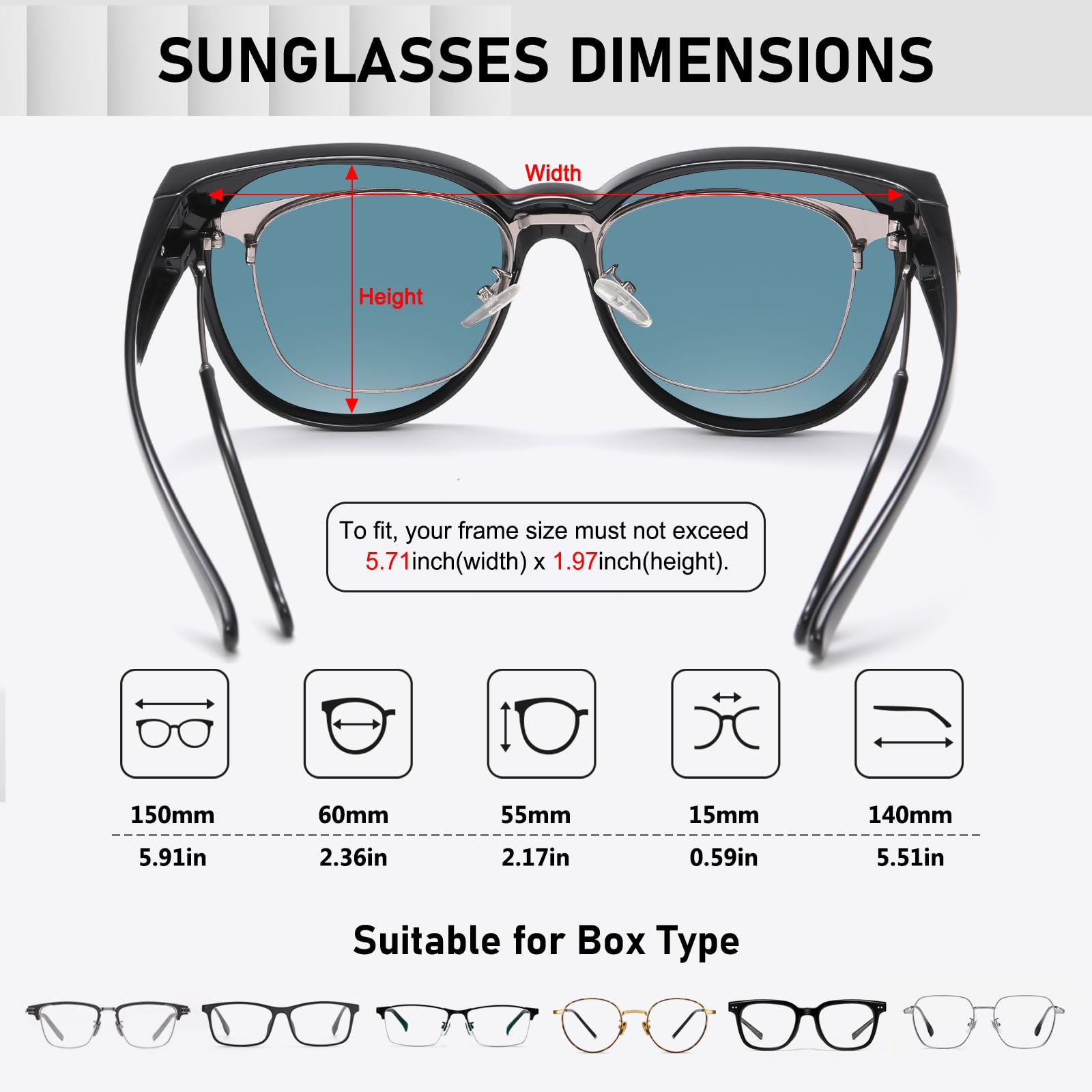 HAOLOTA Cat Eye Sunglasses Over Glasses Women SG0189