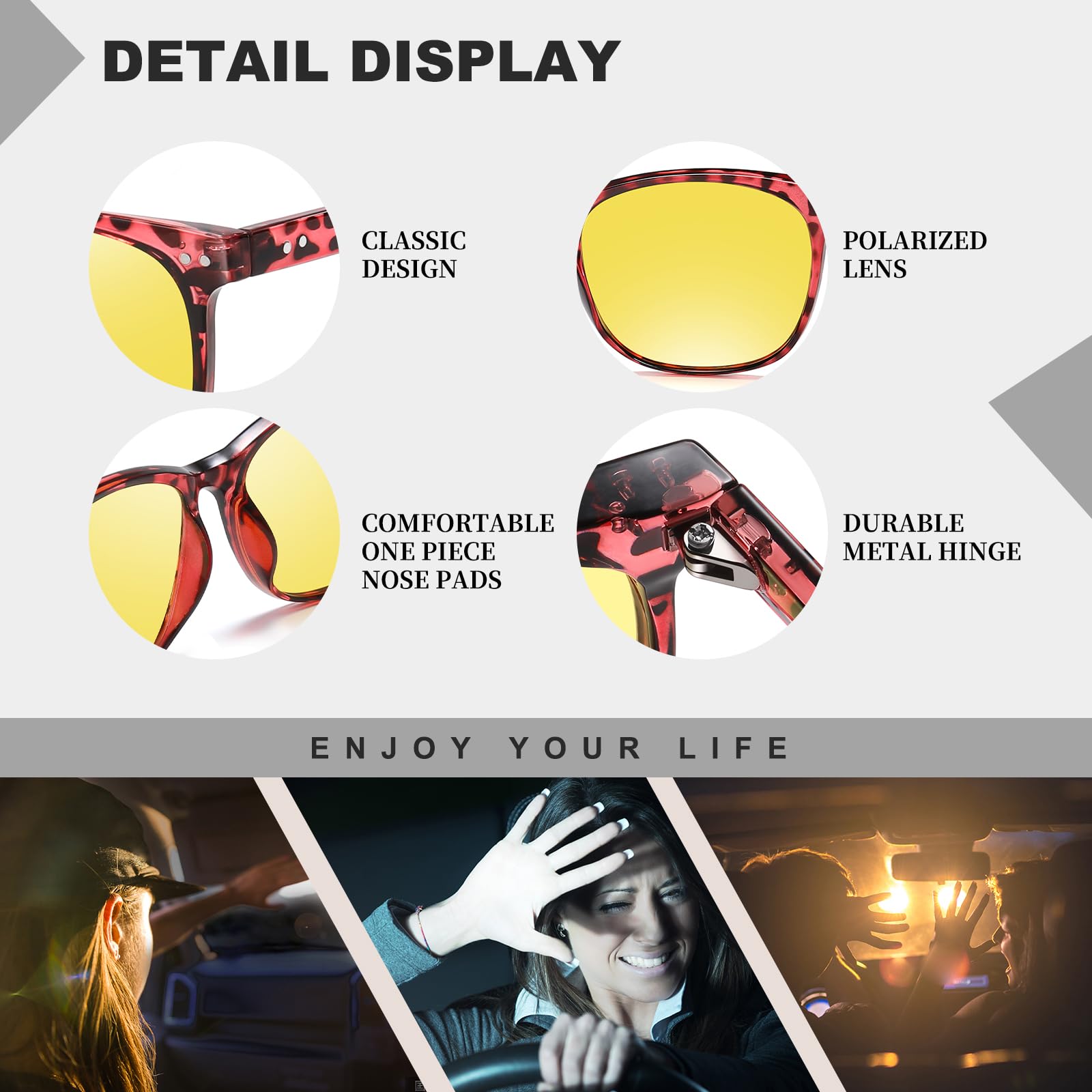 HAOLOTA Anti Glare Night Driving Glasses Women NV8081