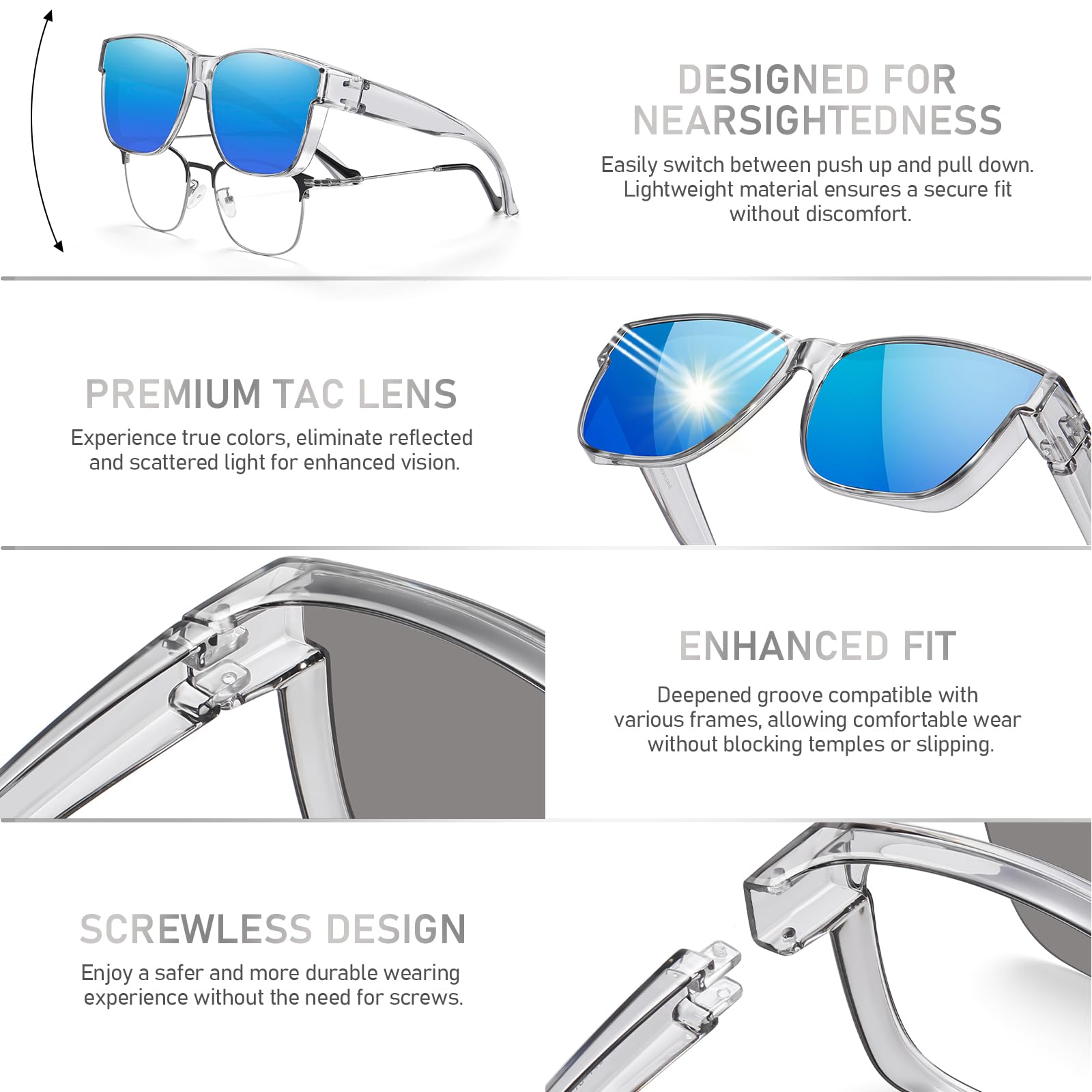 HAOLOTA Square Oversized Over Sunglasses Men SG0174L