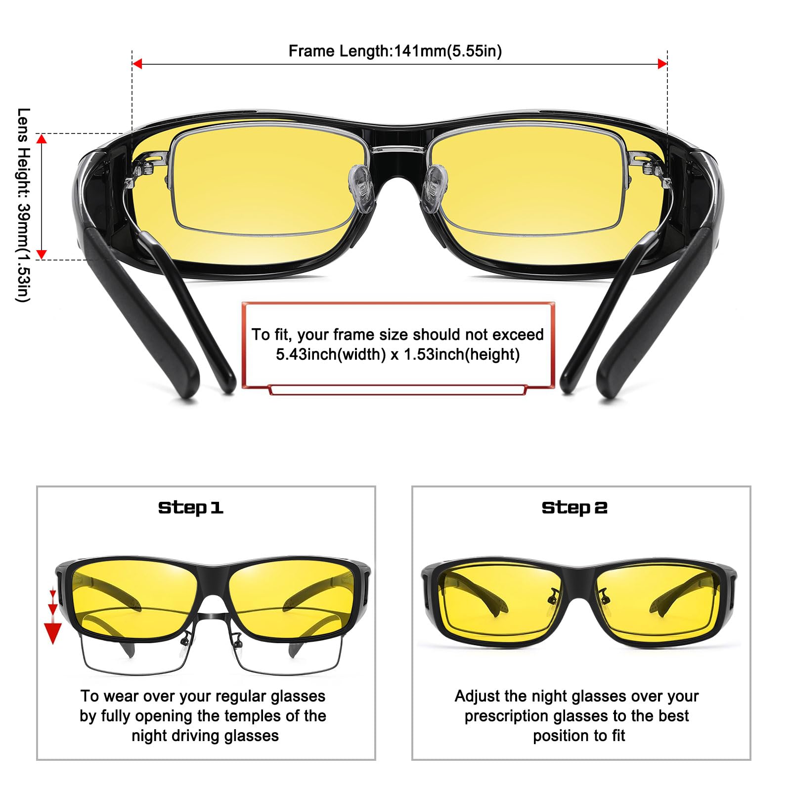 HAOLOTA Night Driving Over Glasses Men Women NV0154