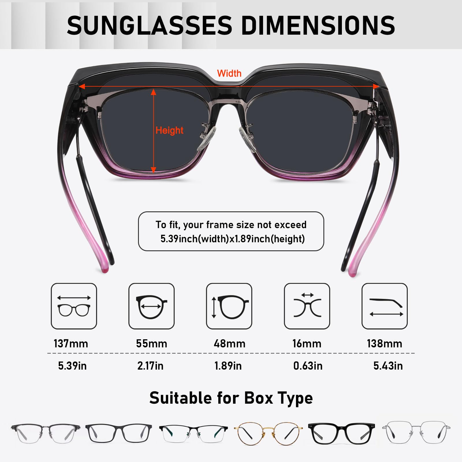 HAOLOTA Square Shapes Fit-Over Sunglasses SG0512